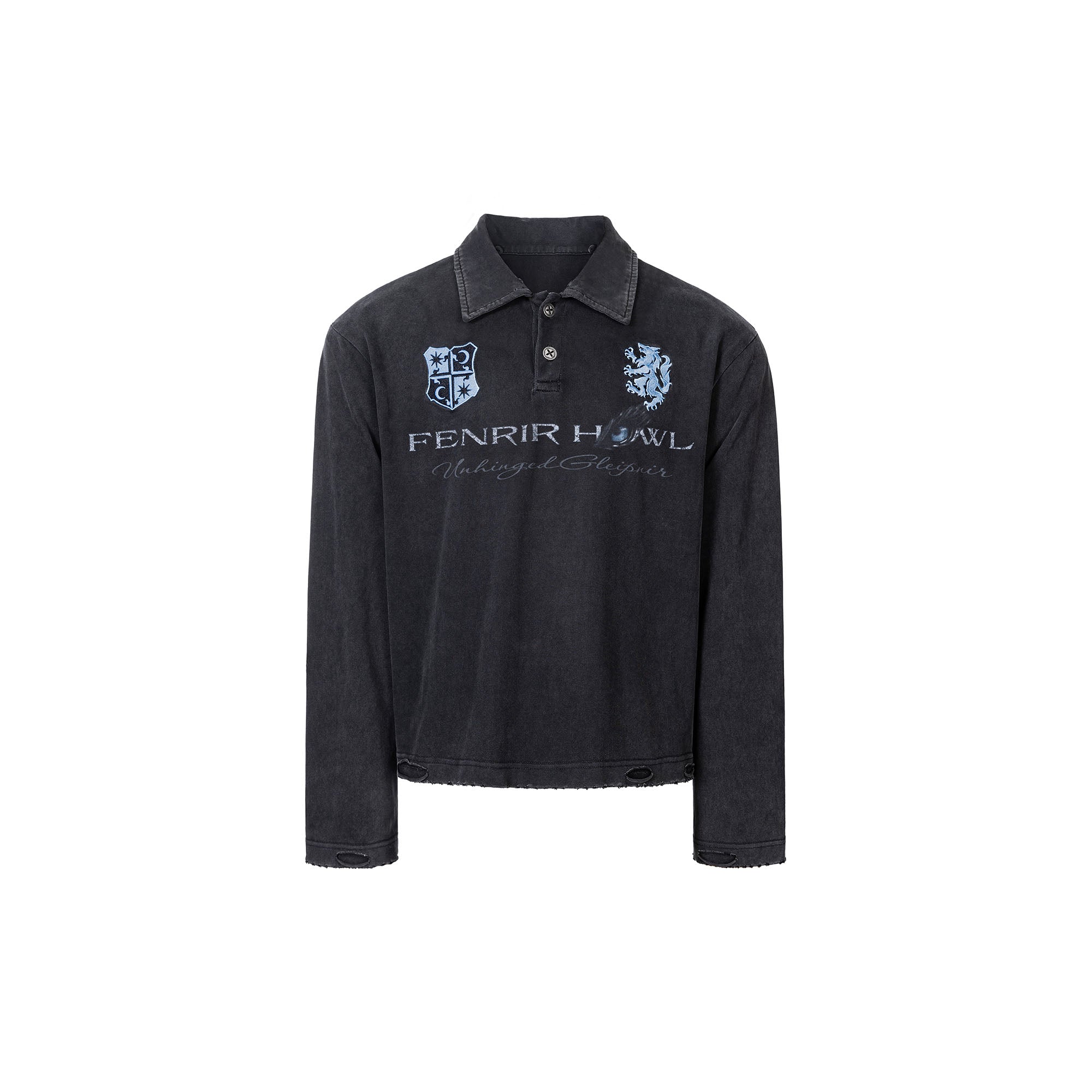 ESAIAS Detachable Faux Fur Collar Embroidered Long-Sleeve Tee, premium urban and streetwear designers apparel on PROJECTISR.com, ESAIAS