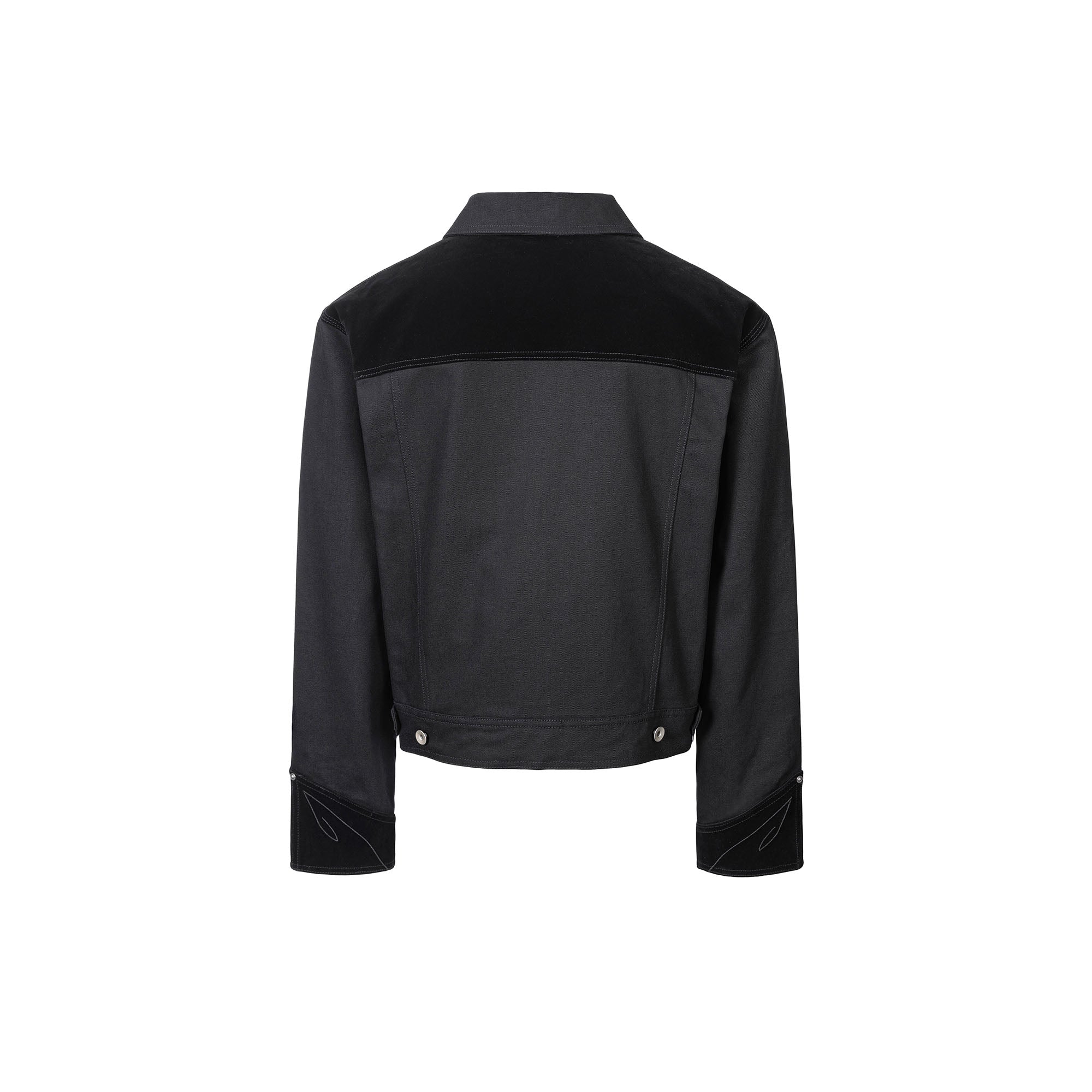ESAIAS Totem Embroidered Velvet Panel Short Jacket, premium urban and streetwear designers apparel on PROJECTISR.com, ESAIAS