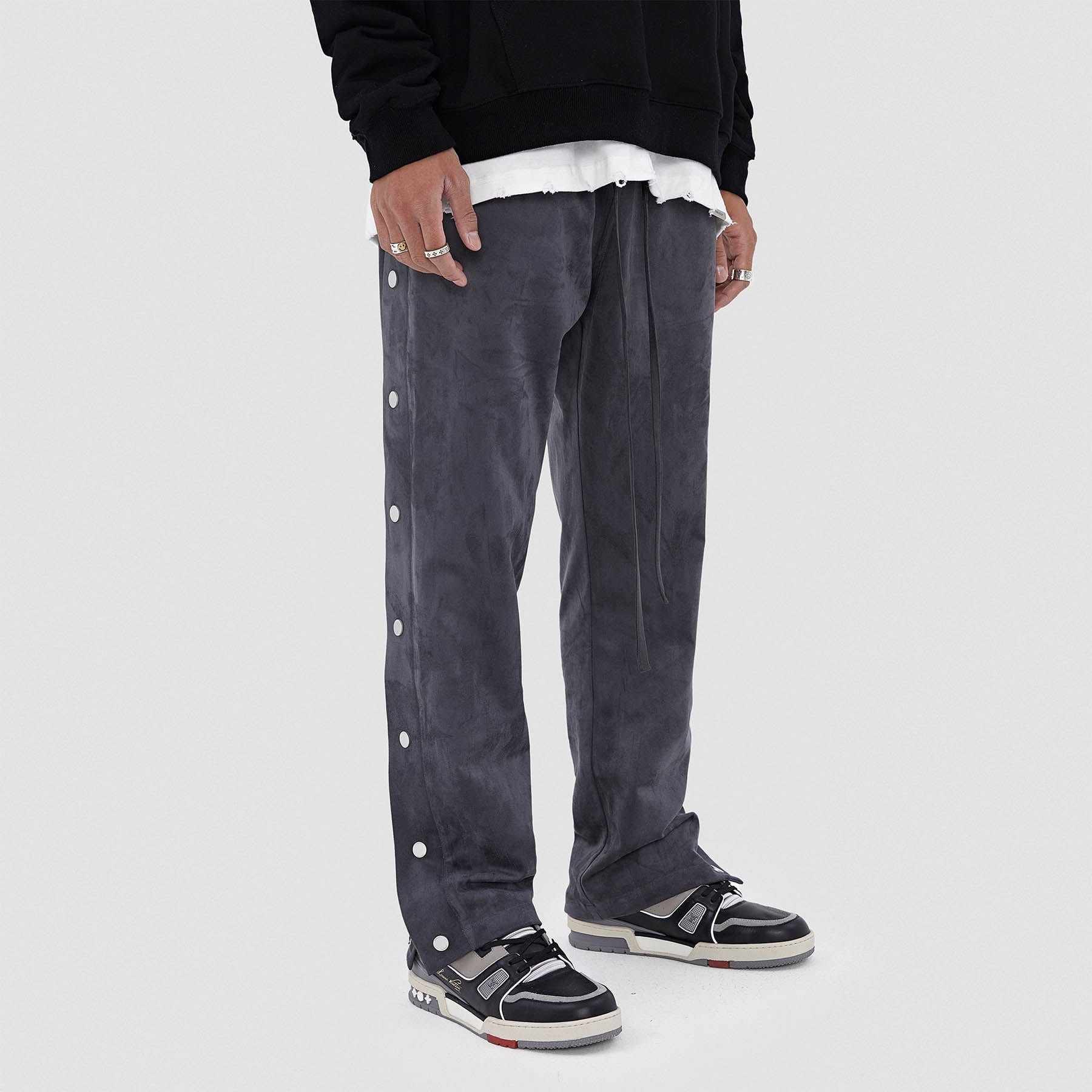 BONELESS Suede Textured Buttoned Pants - PROJECTISR US
