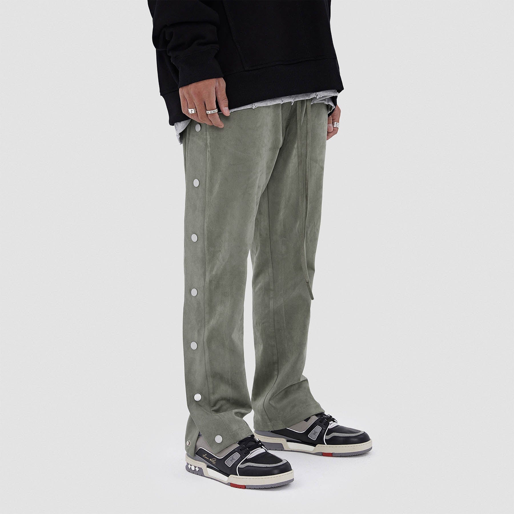 BONELESS Suede Textured Buttoned Pants - PROJECTISR US
