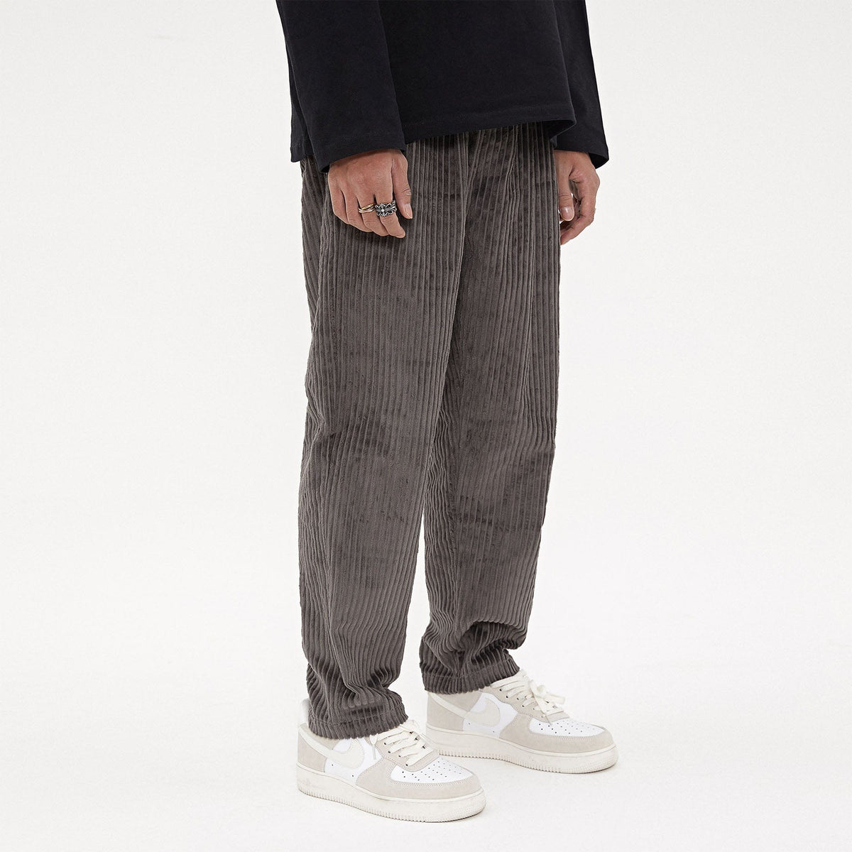 BONELESS Corduroy Classic Straight Pants（Only Dark Grey XL Left）