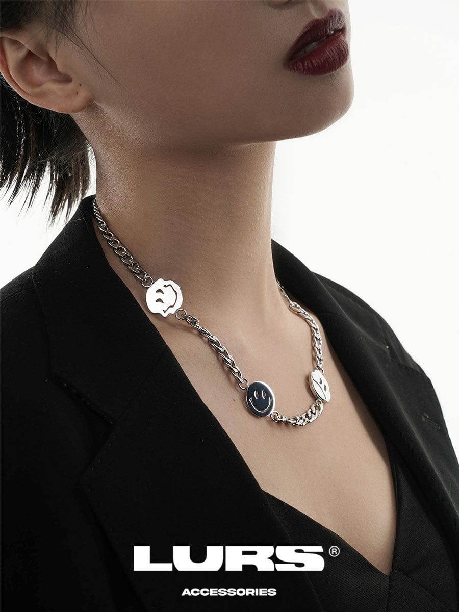 LURS FOUR FACES Emoji Necklace, premium urban and streetwear designers apparel on PROJECTISR.com, LURS