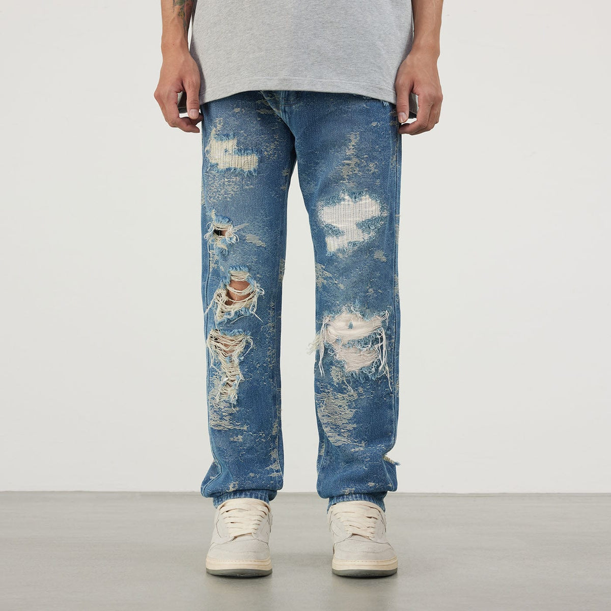 BONELESS Washed Heavily Ripped Jeans | PROJECTISR US