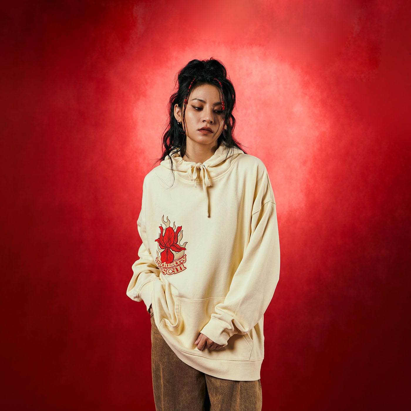 OSCILL Flame Flower Hoodie, premium urban and streetwear designers apparel on PROJECTISR.com, OSCILL