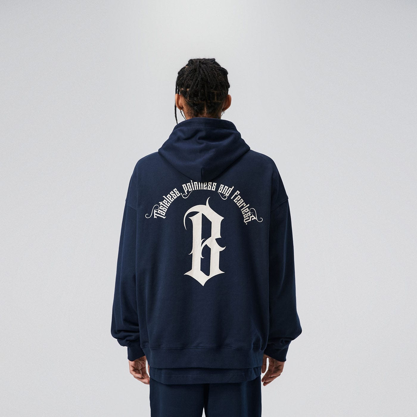 BONELESS Gothic Slogan Hoodie, premium urban and streetwear designers apparel on PROJECTISR.com, BONELESS
