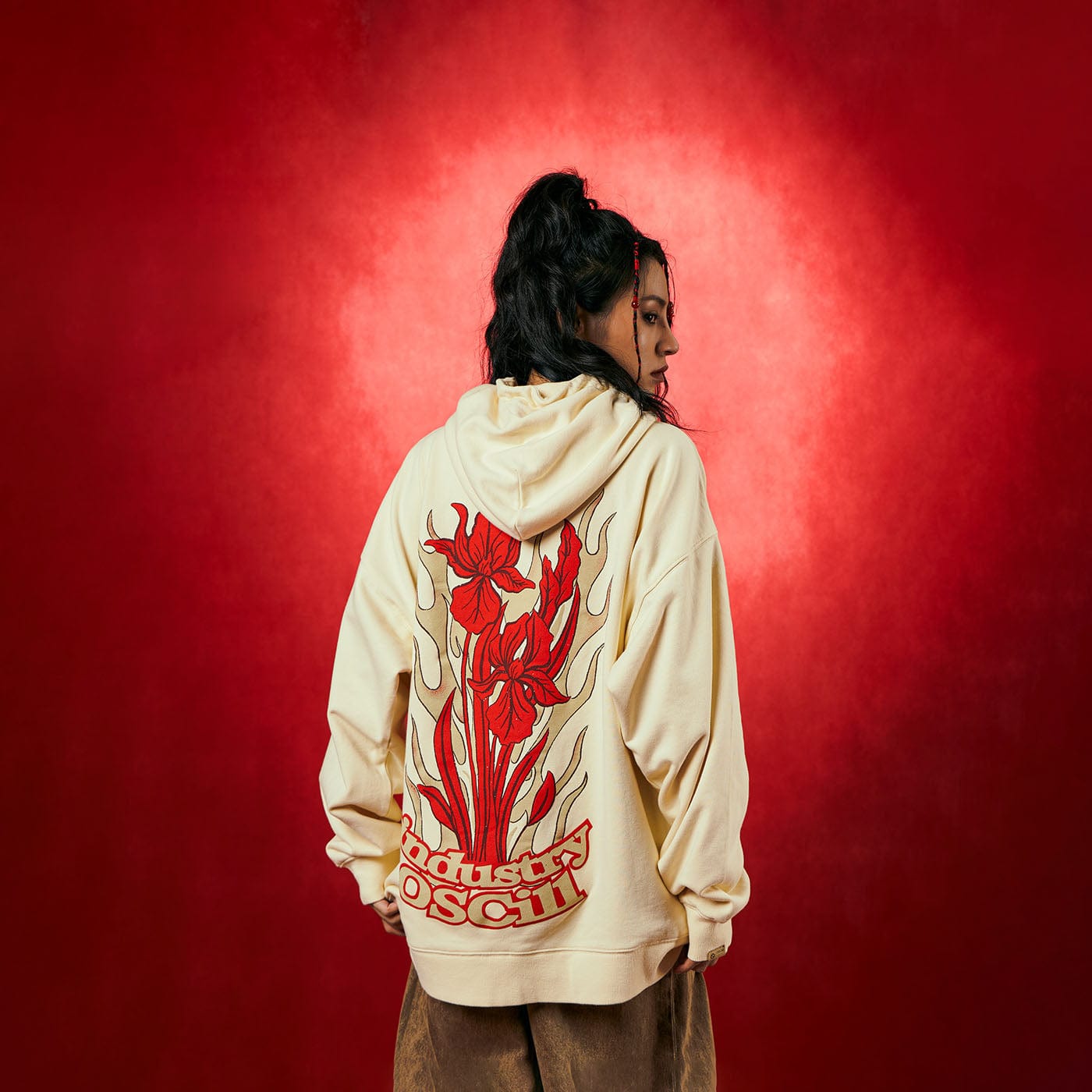 OSCILL Flame Flower Hoodie, premium urban and streetwear designers apparel on PROJECTISR.com, OSCILL