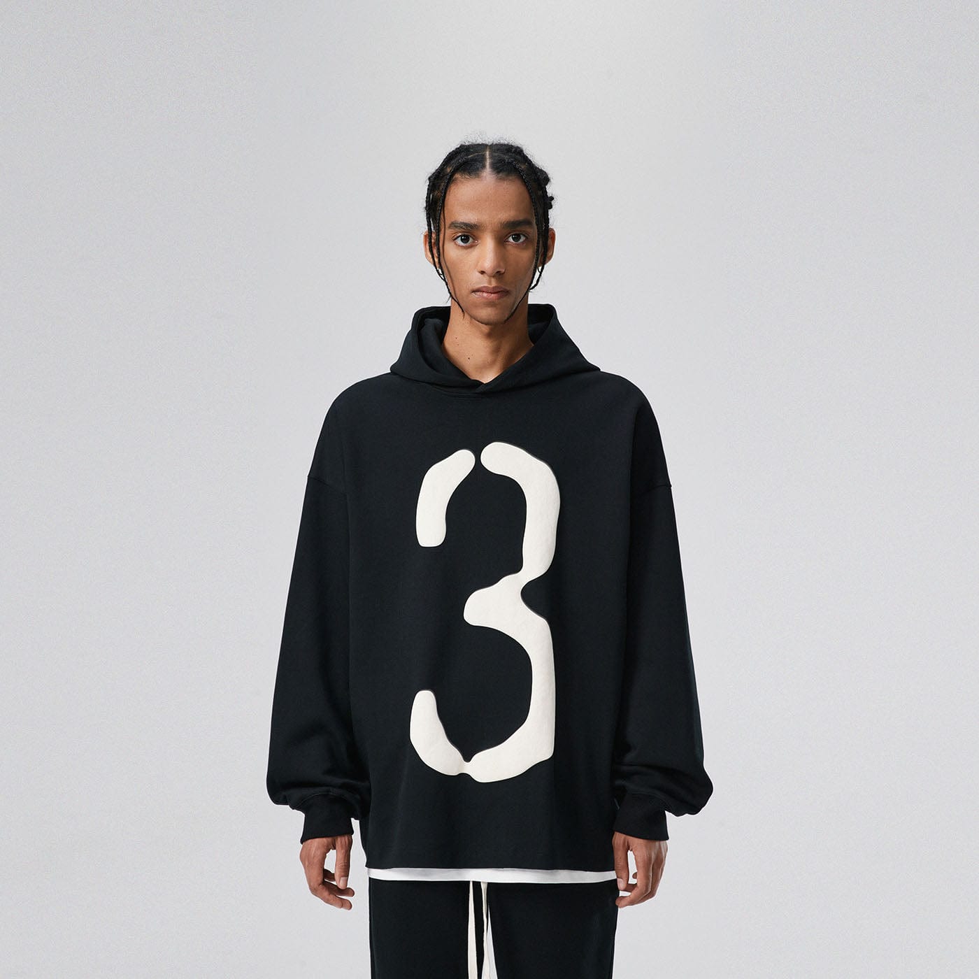 BONELESS Number 3 Puff-Print Hoodie, premium urban and streetwear designers apparel on PROJECTISR.com, BONELESS