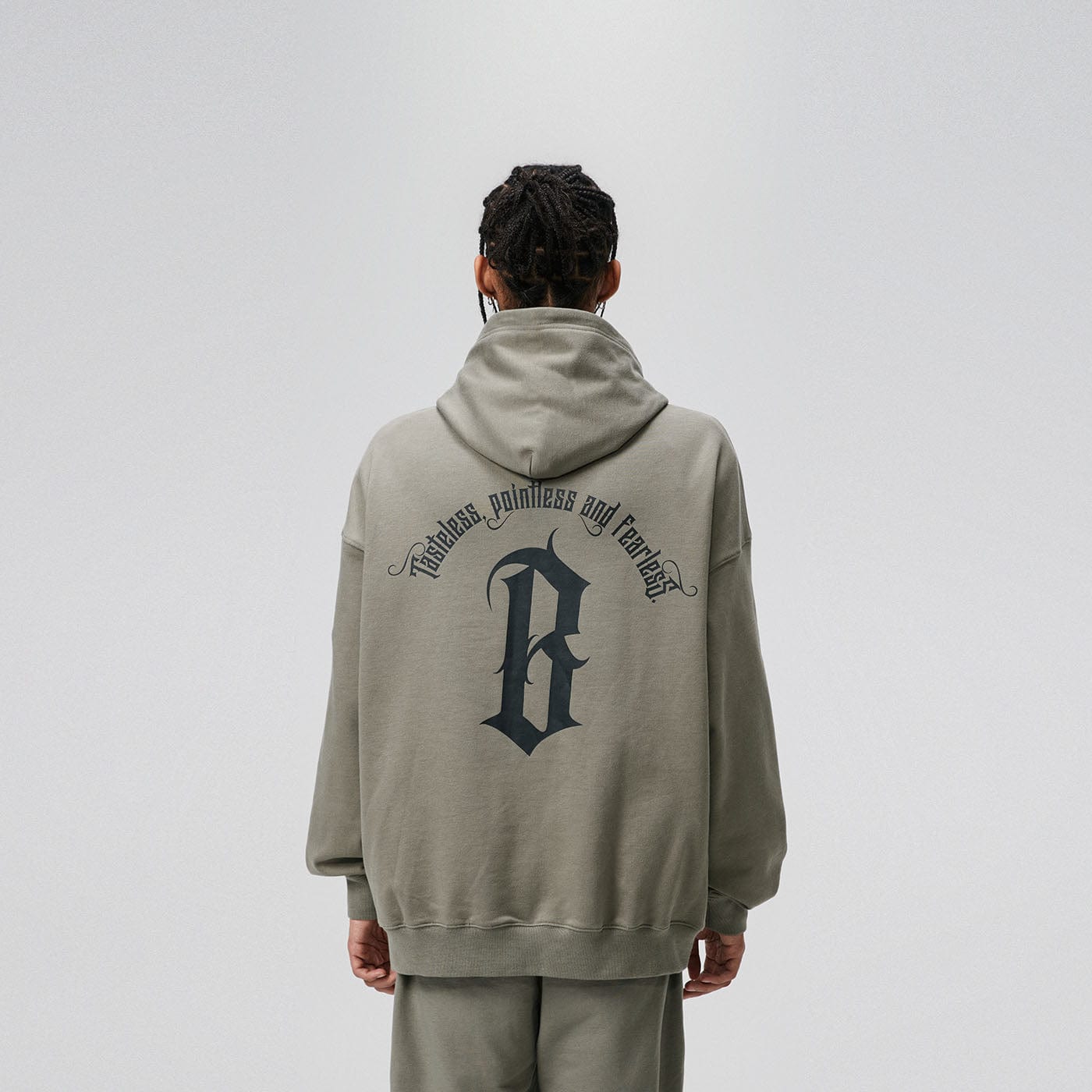 BONELESS Gothic Slogan Hoodie, premium urban and streetwear designers apparel on PROJECTISR.com, BONELESS