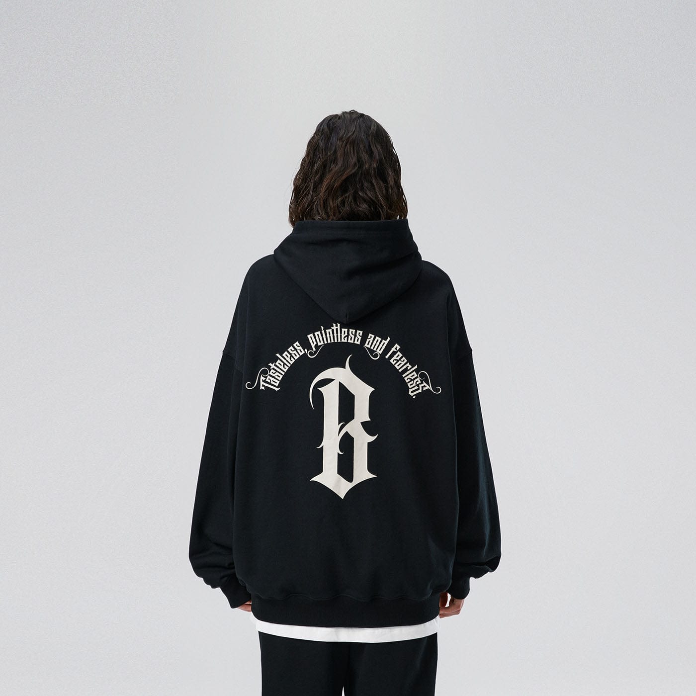 BONELESS Gothic Slogan Hoodie, premium urban and streetwear designers apparel on PROJECTISR.com, BONELESS