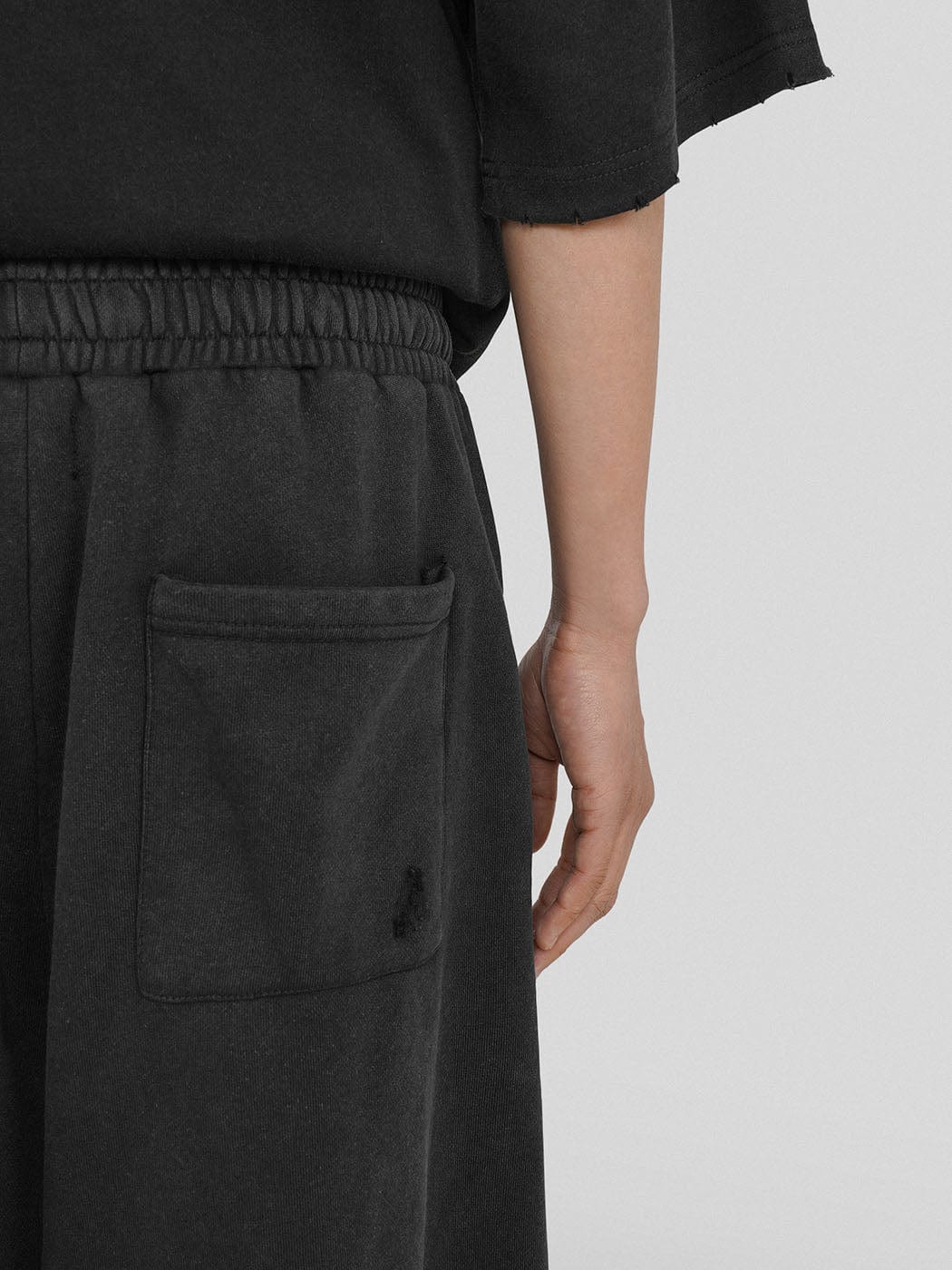 UNDERWATER Oversized Ripped Shorts Black, premium urban and streetwear designers apparel on PROJECTISR.com, UNDERWATER