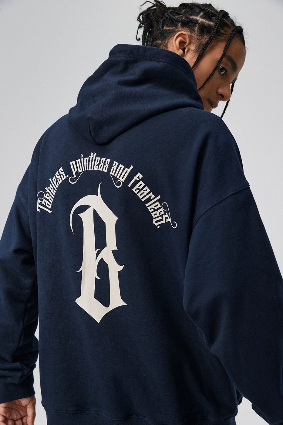 BONELESS Gothic Slogan Hoodie, premium urban and streetwear designers apparel on PROJECTISR.com, BONELESS