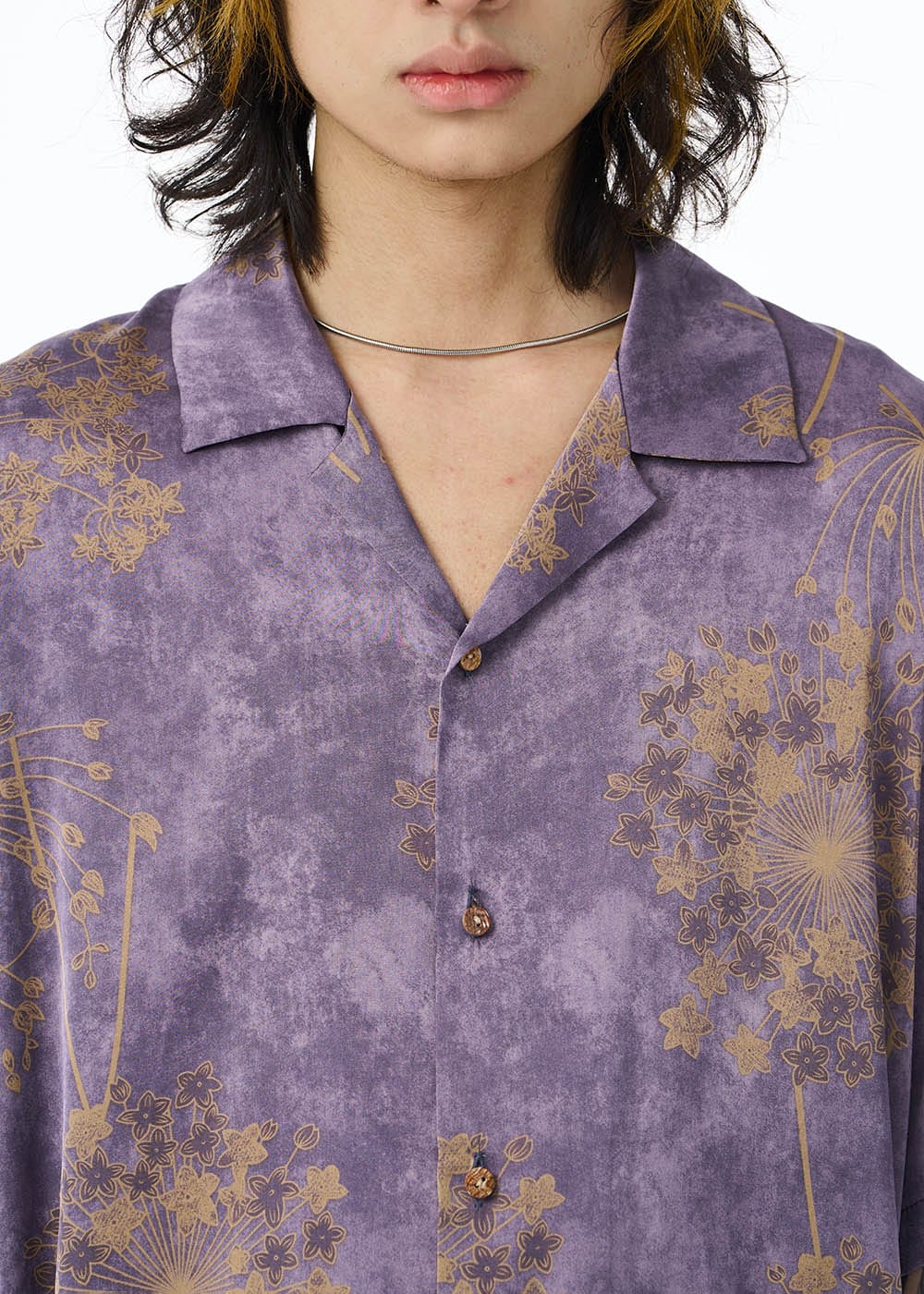 EPIC POETRY Dandelion Cuban Half Shirt Purple, premium urban and streetwear designers apparel on PROJECTISR.com, EPIC POETRY