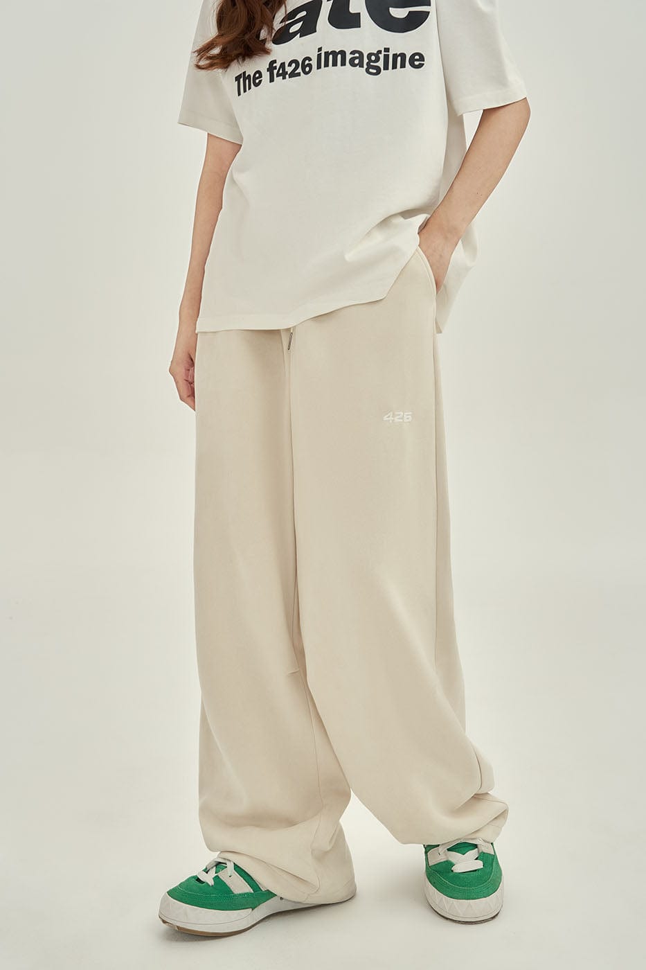 F426 Faux Suede Oversized Crease Pants, premium urban and streetwear designers apparel on PROJECTISR.com, F426