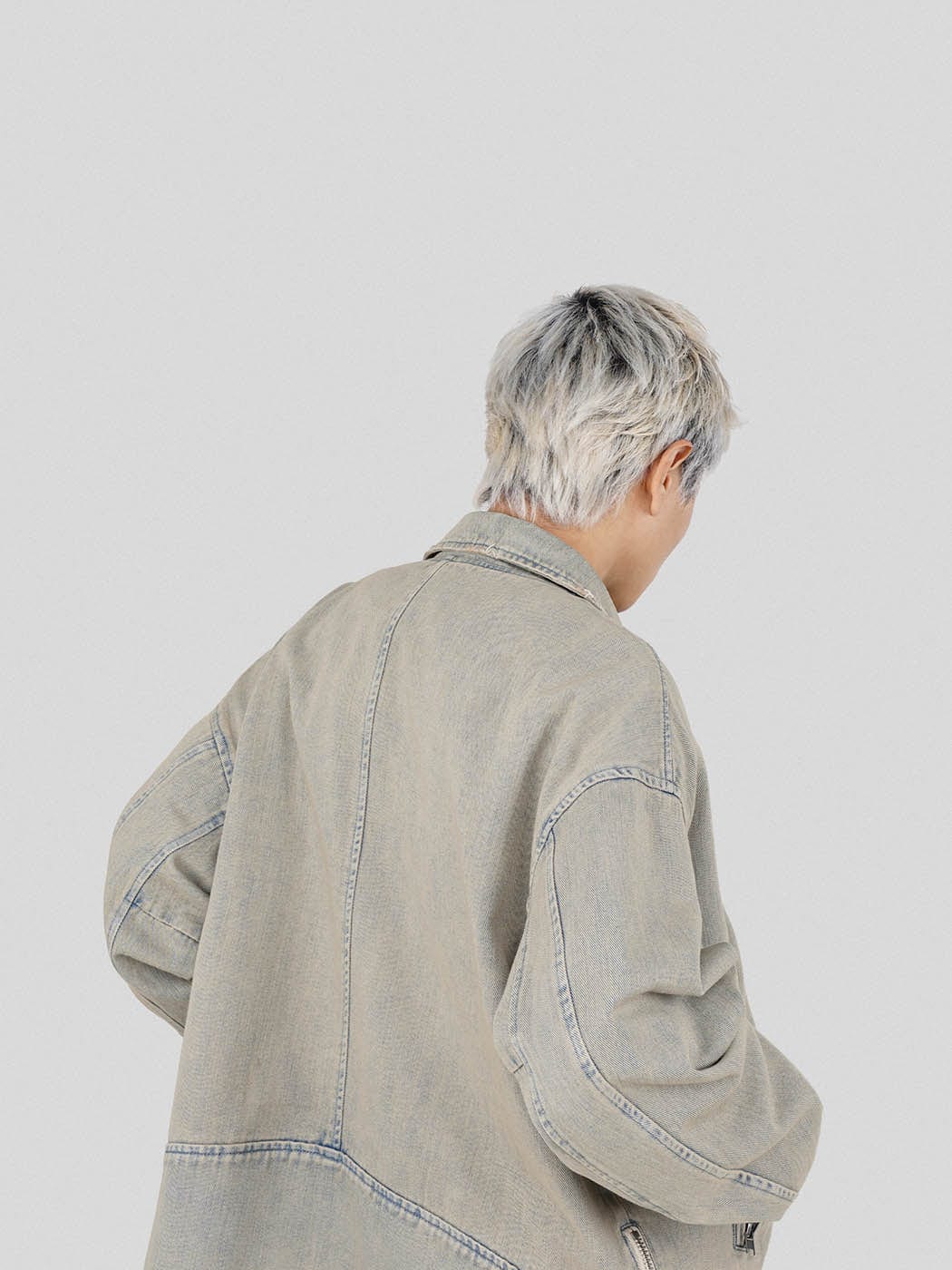 UNDERWATER Acid Wash Zipper Biker Jacket, premium urban and streetwear designers apparel on PROJECTISR.com, UNDERWATER