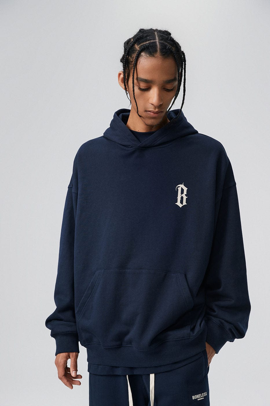 BONELESS Gothic Slogan Hoodie, premium urban and streetwear designers apparel on PROJECTISR.com, BONELESS