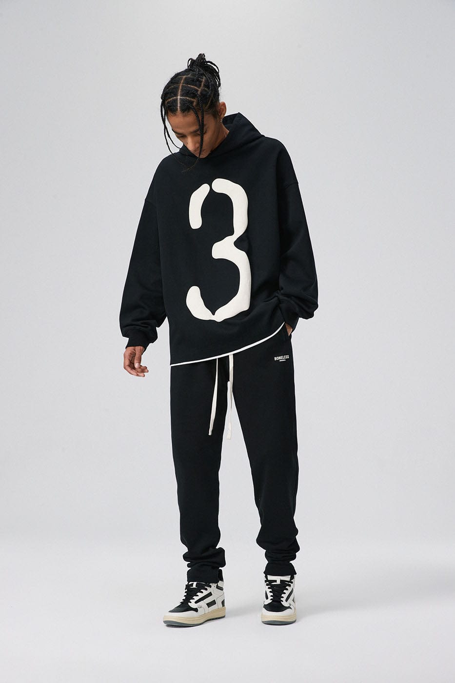 BONELESS Number 3 Puff-Print Hoodie, premium urban and streetwear designers apparel on PROJECTISR.com, BONELESS