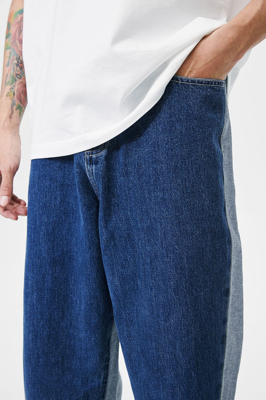 CONKLAB Classic Spliced Straight Jeans, premium urban and streetwear designers apparel on PROJECTISR.com, Conklab