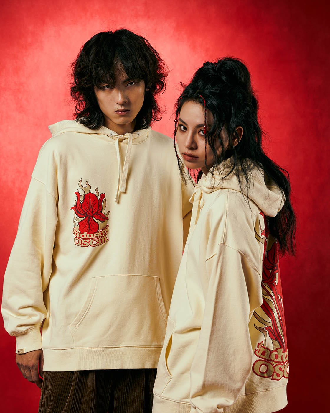 OSCILL Flame Flower Hoodie, premium urban and streetwear designers apparel on PROJECTISR.com, OSCILL