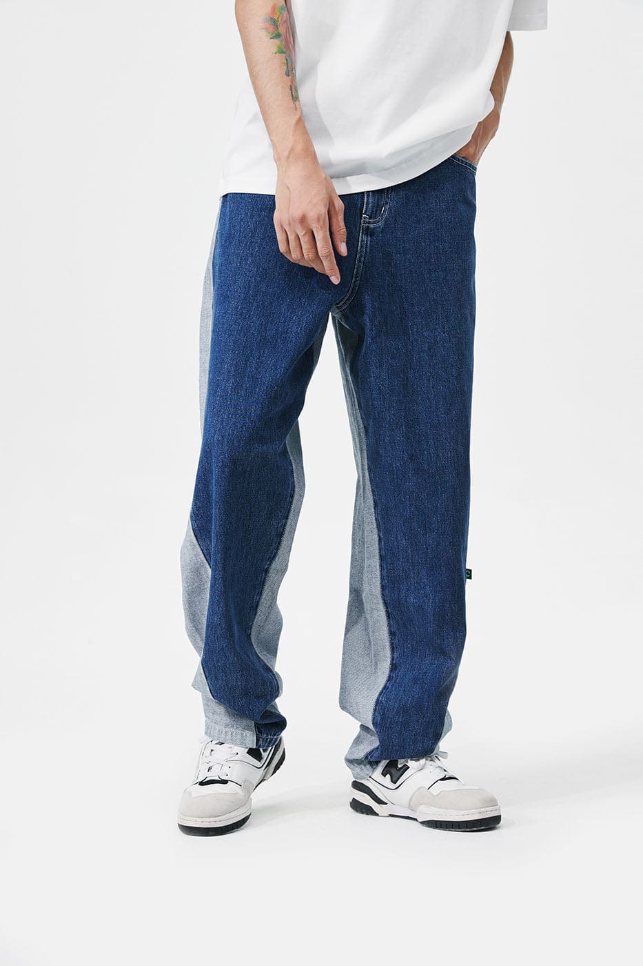 CONKLAB Classic Spliced Straight Jeans, premium urban and streetwear designers apparel on PROJECTISR.com, Conklab
