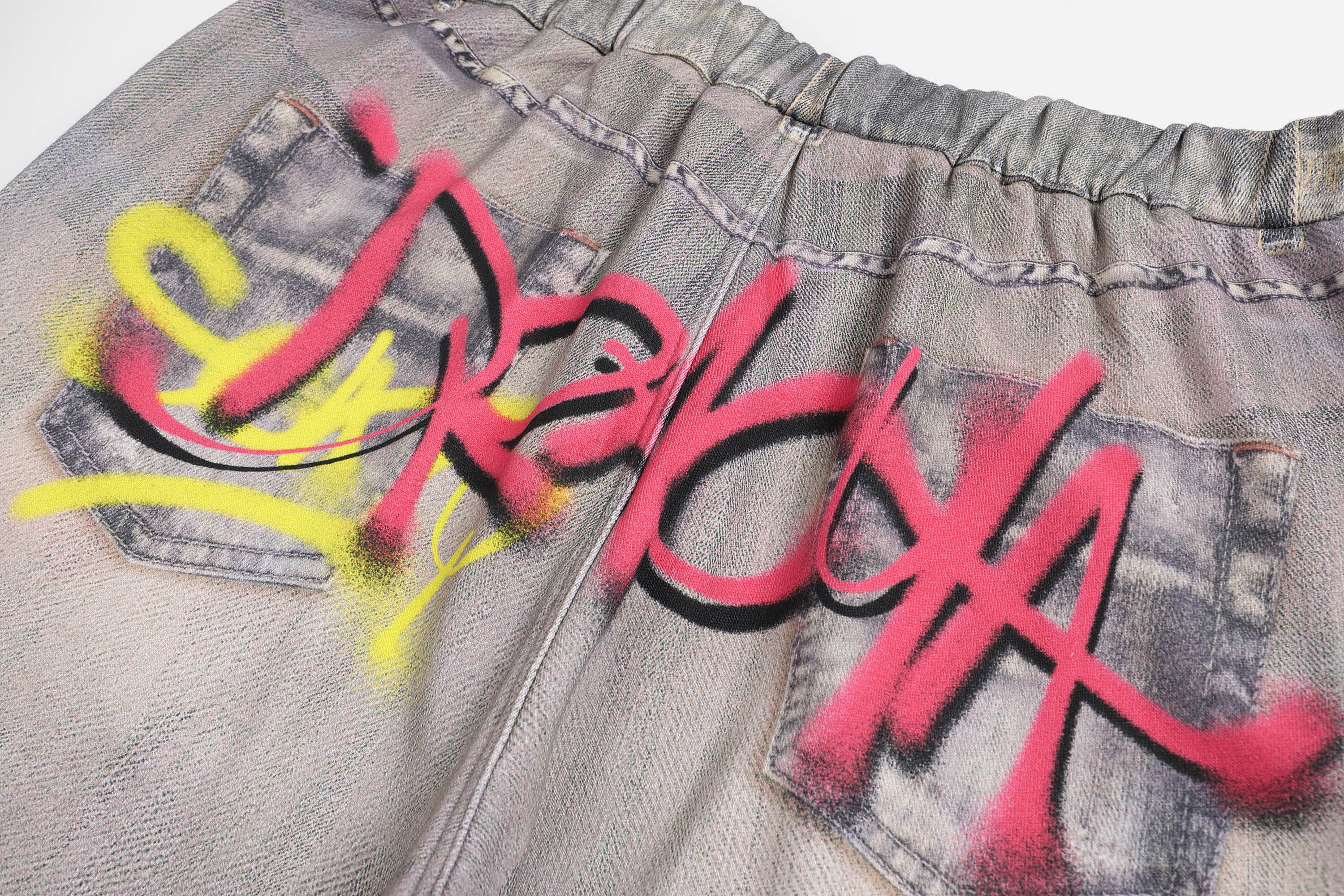 DND4DES Distressed Graffiti Flared Pants