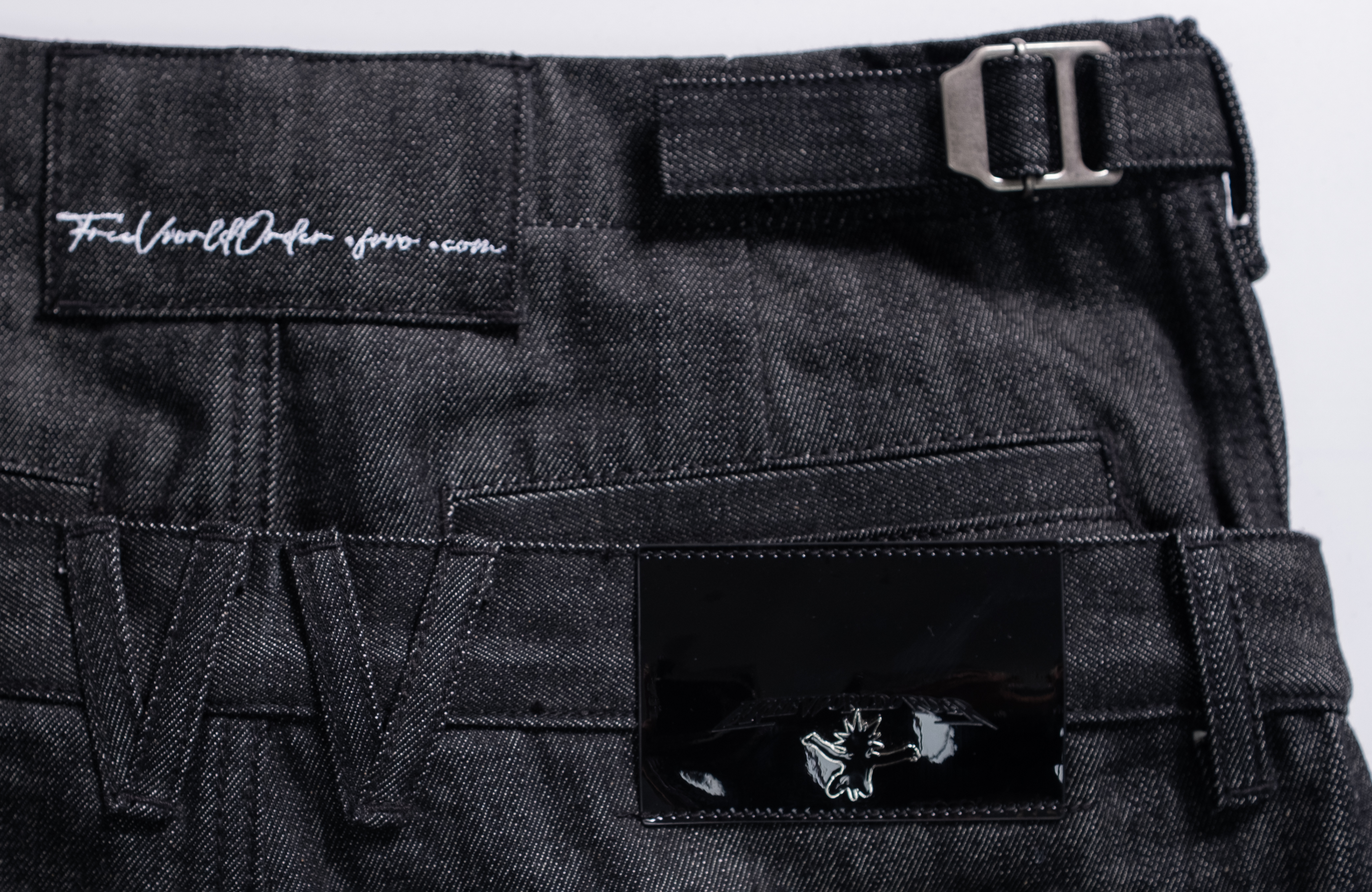 FVVO Layered-Waist Patterned Studded Jeans