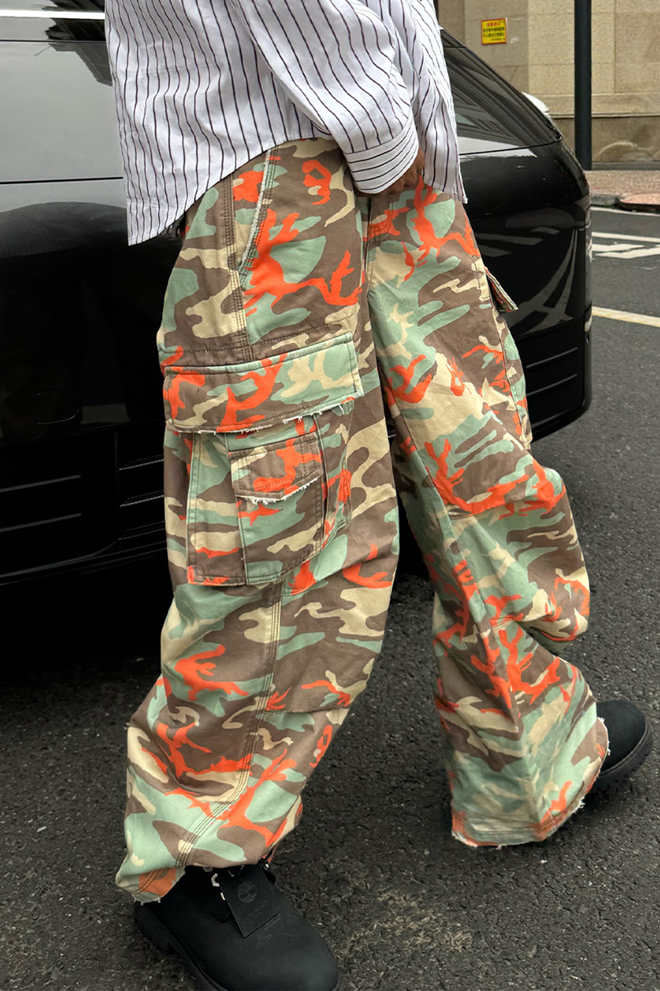 STEEPC Camo Wide-Leg Cargo Pants, premium urban and streetwear designers apparel on PROJECTISR.com, STEEPC
