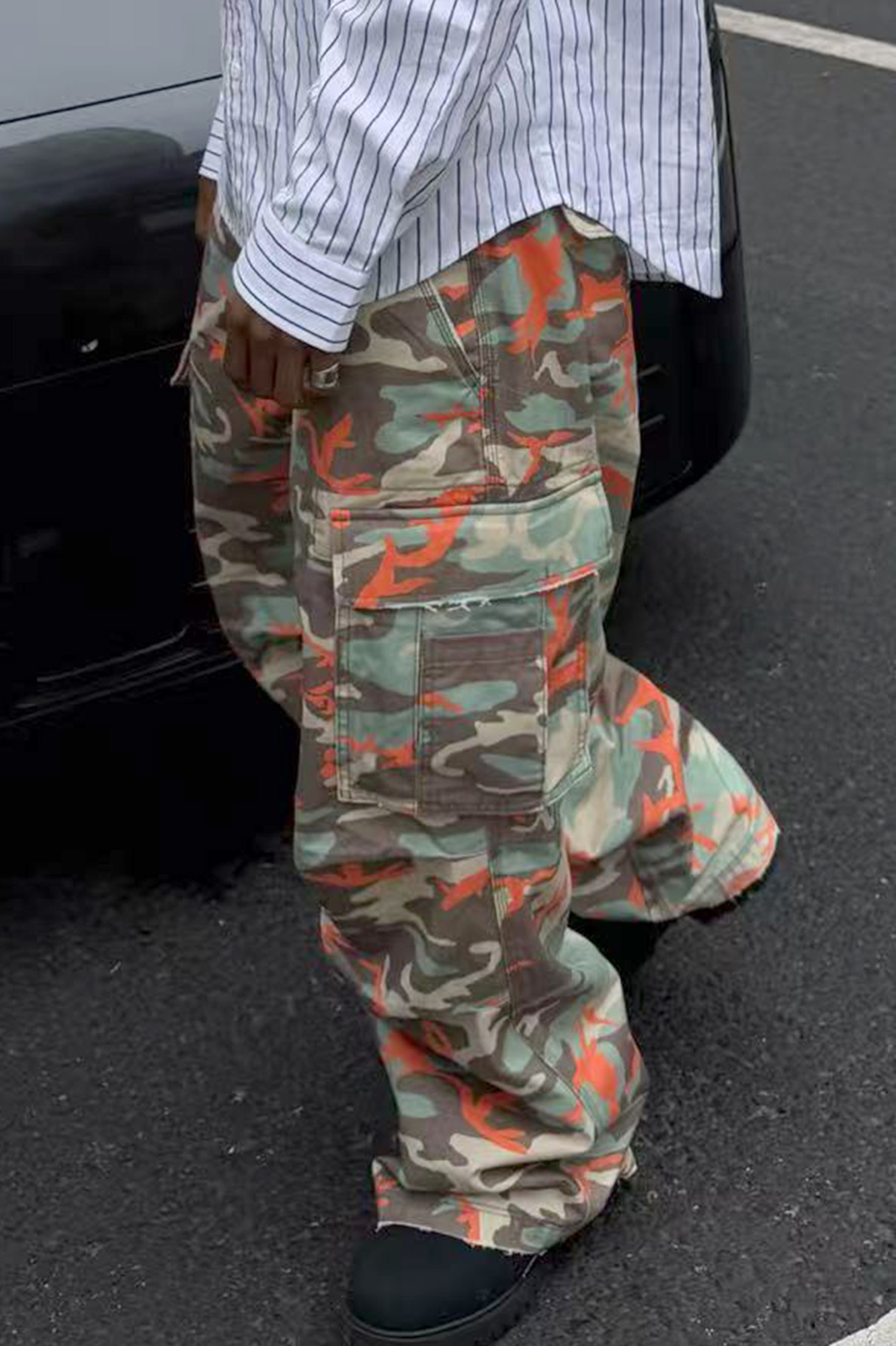 STEEPC Camo Wide-Leg Cargo Pants, premium urban and streetwear designers apparel on PROJECTISR.com, STEEPC