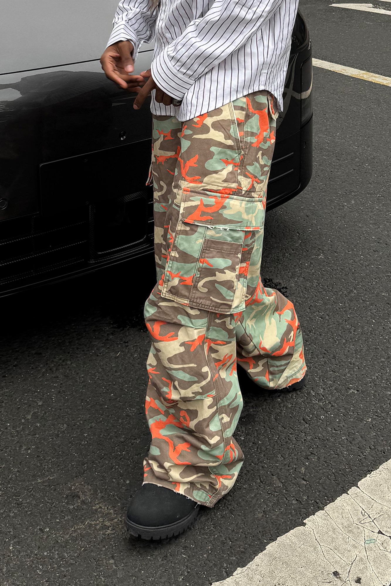 STEEPC Camo Wide-Leg Cargo Pants, premium urban and streetwear designers apparel on PROJECTISR.com, STEEPC