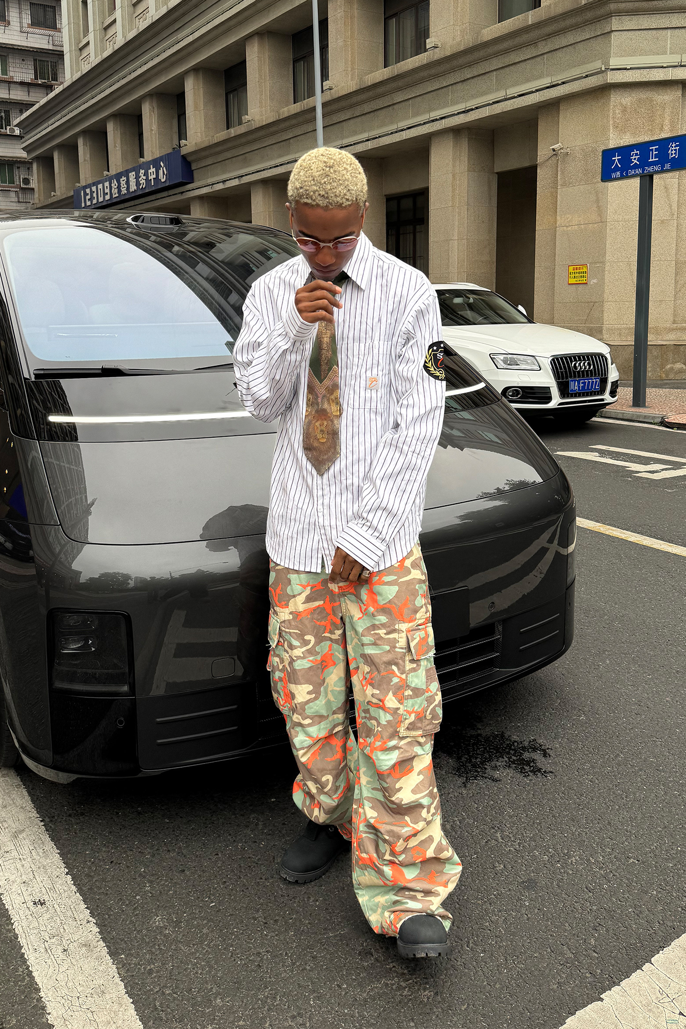 STEEPC Camo Wide-Leg Cargo Pants, premium urban and streetwear designers apparel on PROJECTISR.com, STEEPC