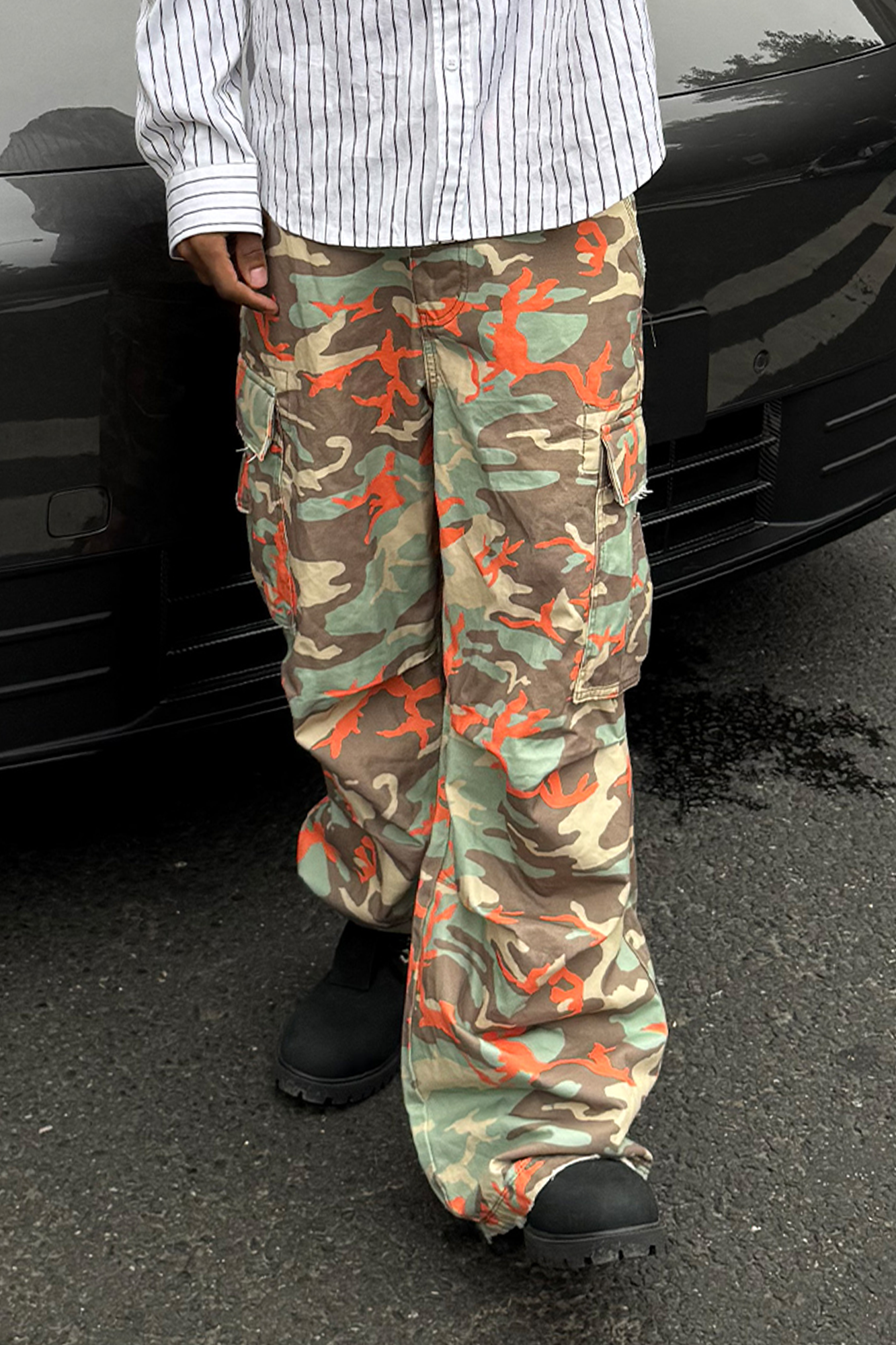 STEEPC Camo Wide-Leg Cargo Pants, premium urban and streetwear designers apparel on PROJECTISR.com, STEEPC