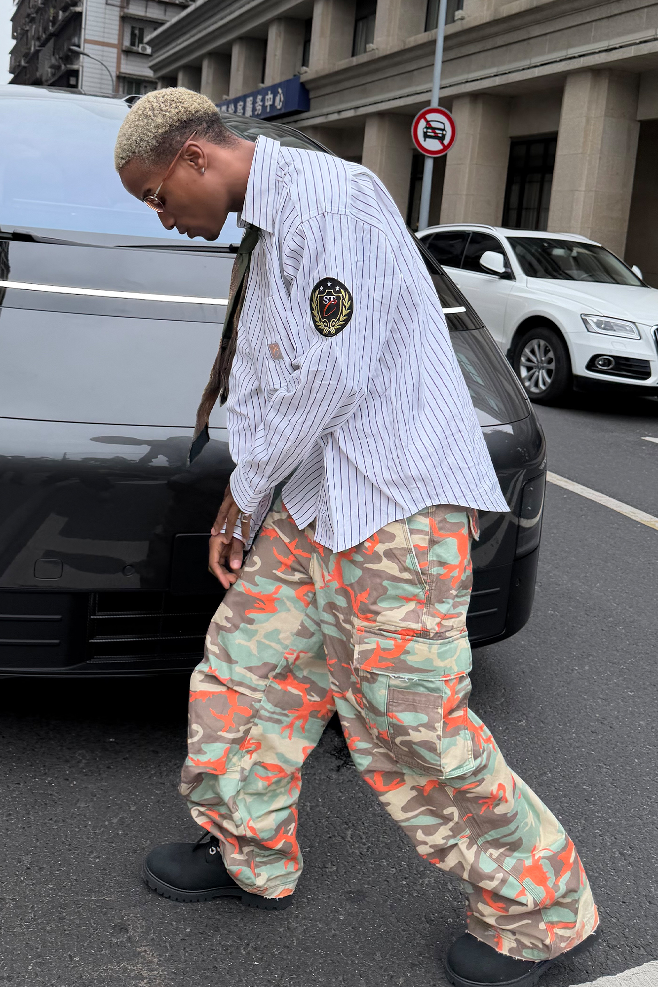 STEEPC Camo Wide-Leg Cargo Pants, premium urban and streetwear designers apparel on PROJECTISR.com, STEEPC