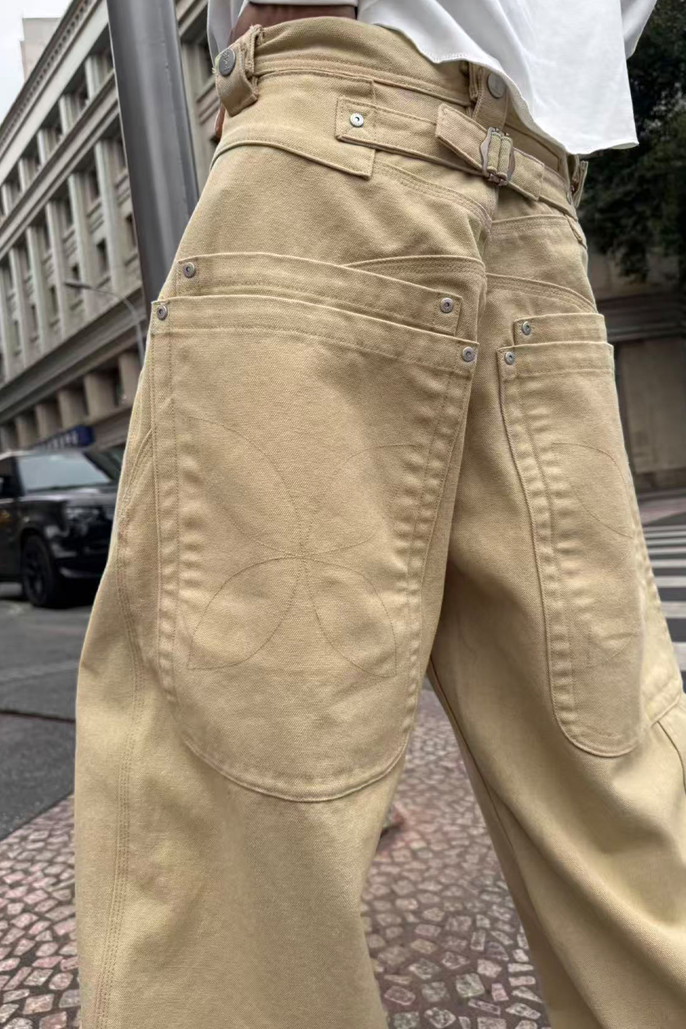 STEEPC Multi-Pocket Baggy Cargo Pants, premium urban and streetwear designers apparel on PROJECTISR.com, STEEPC
