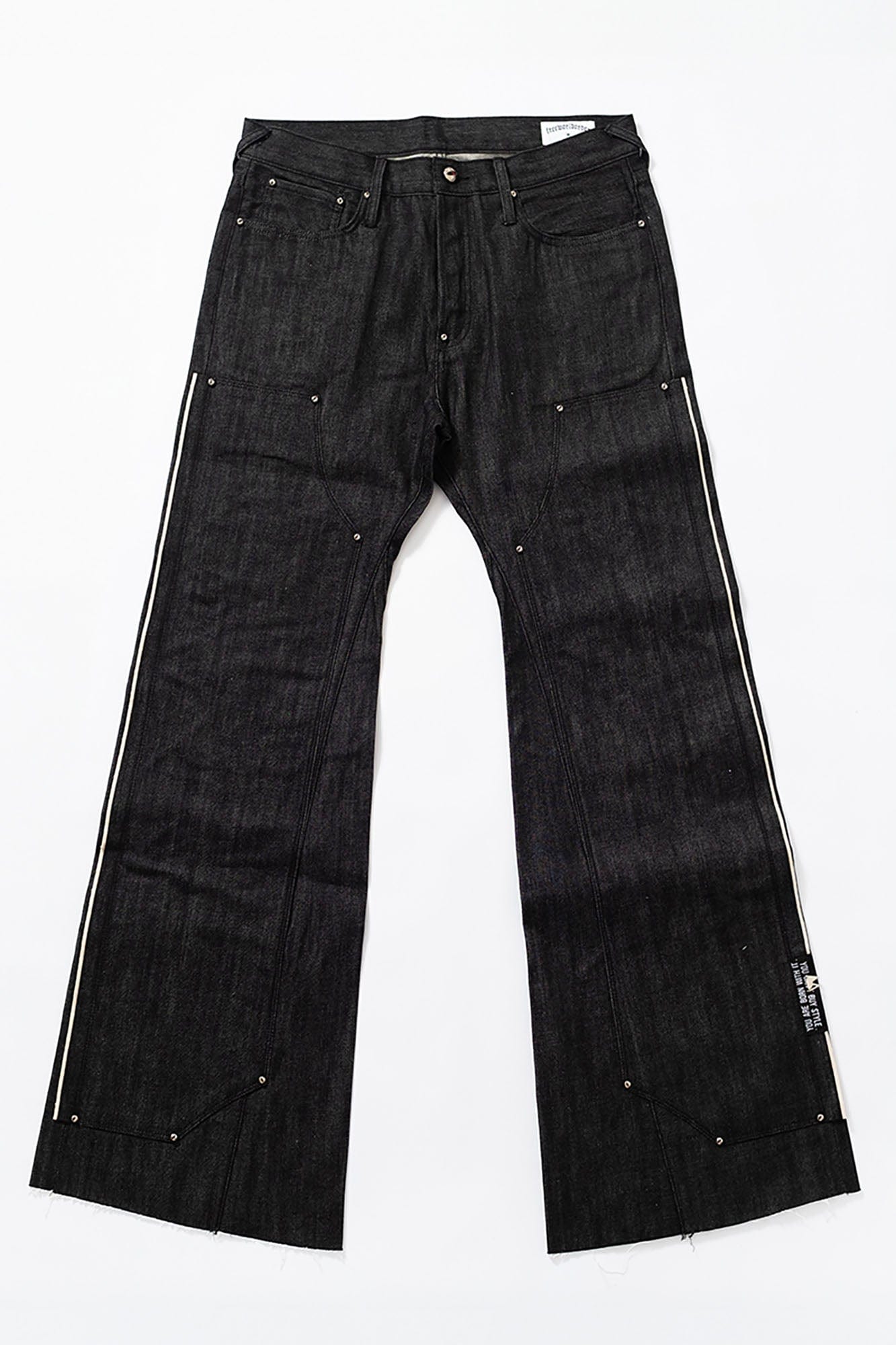 FVVO Selvedge Embroidered Double-Knee Raw Denim Pants