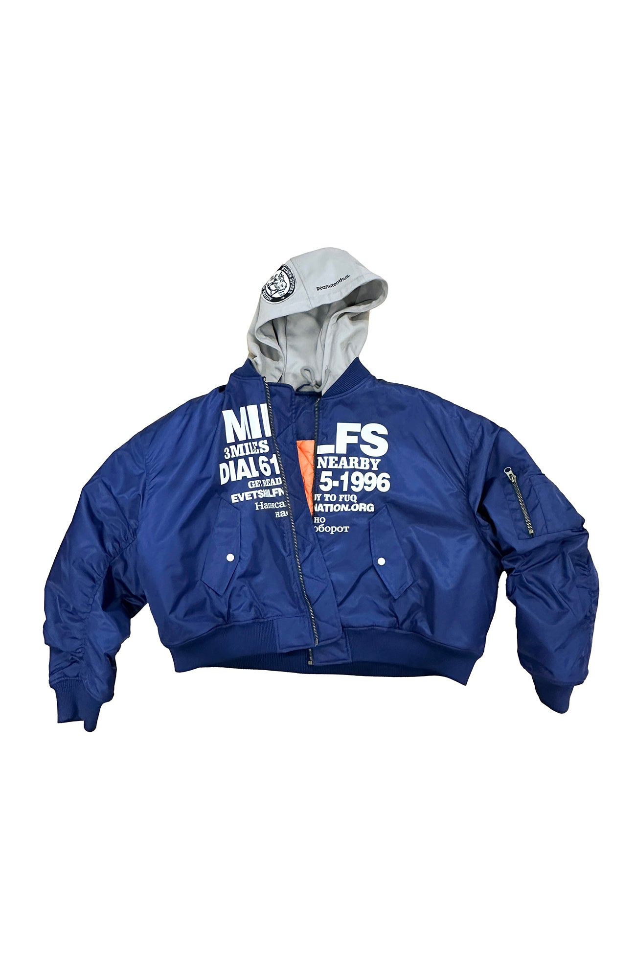 EVETS Graphic Cropped Hooded Bomber, premium urban and streetwear designers apparel on PROJECTISR.com, EVETS