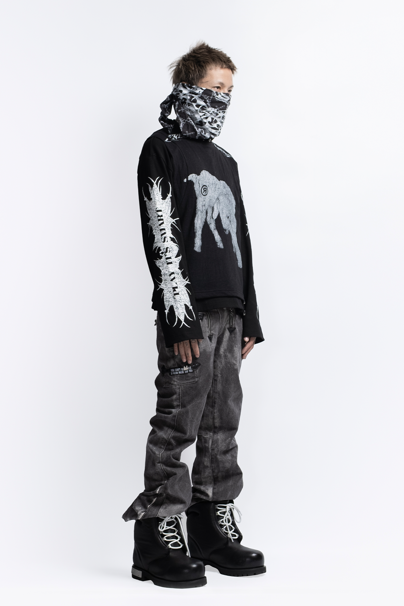 FVVO Ribbed Printed Henley Long Sleeve, premium urban and streetwear designers apparel on PROJECTISR.com, FVVO