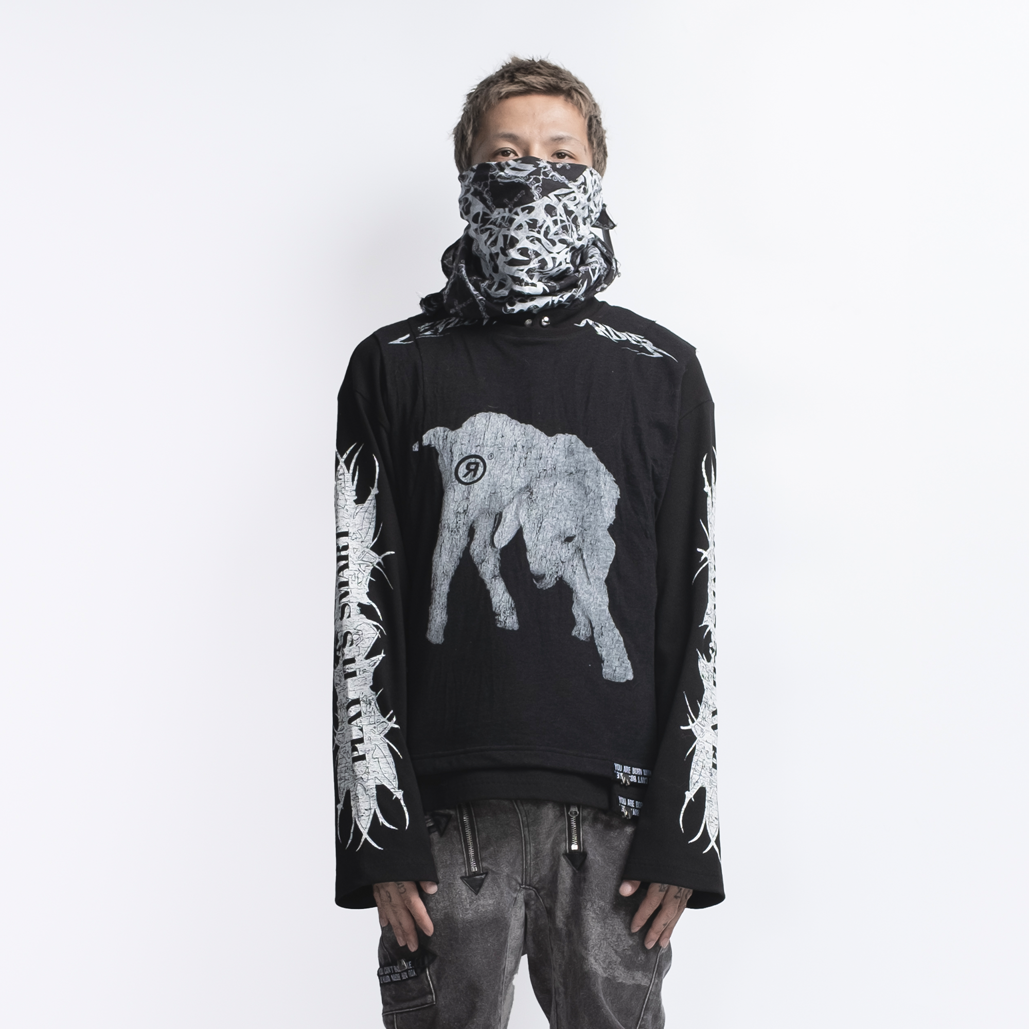 FVVO Ribbed Printed Henley Long Sleeve, premium urban and streetwear designers apparel on PROJECTISR.com, FVVO