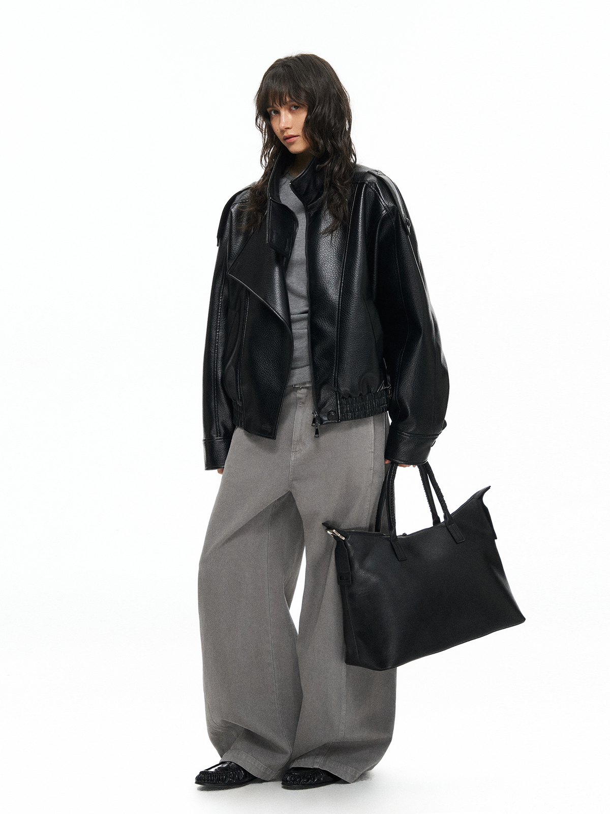 TGNS Faux Leather Biker Jacket