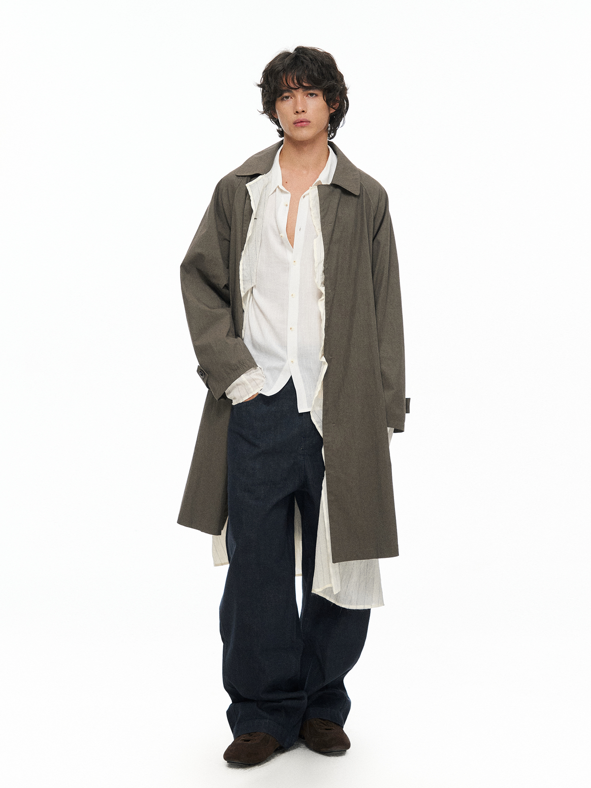 TGNS Retro Oversized Longline Trench Coat