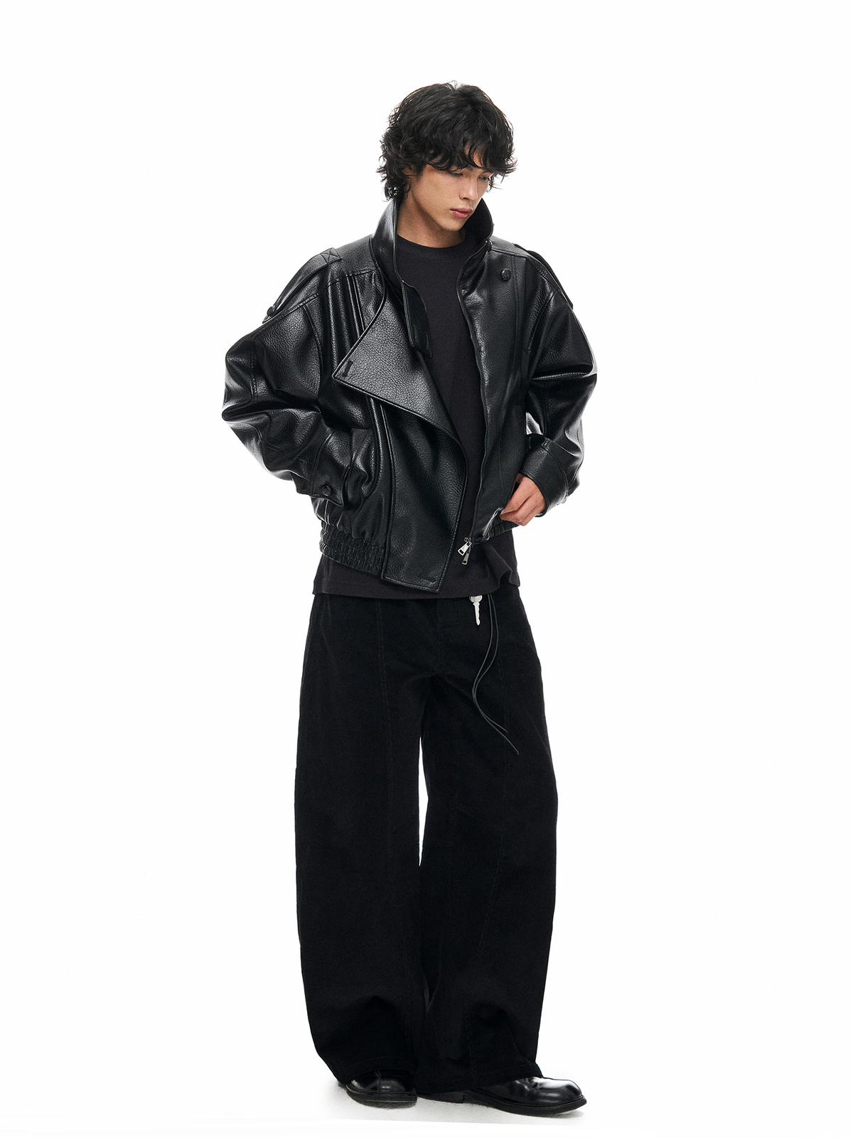TGNS Faux Leather Biker Jacket