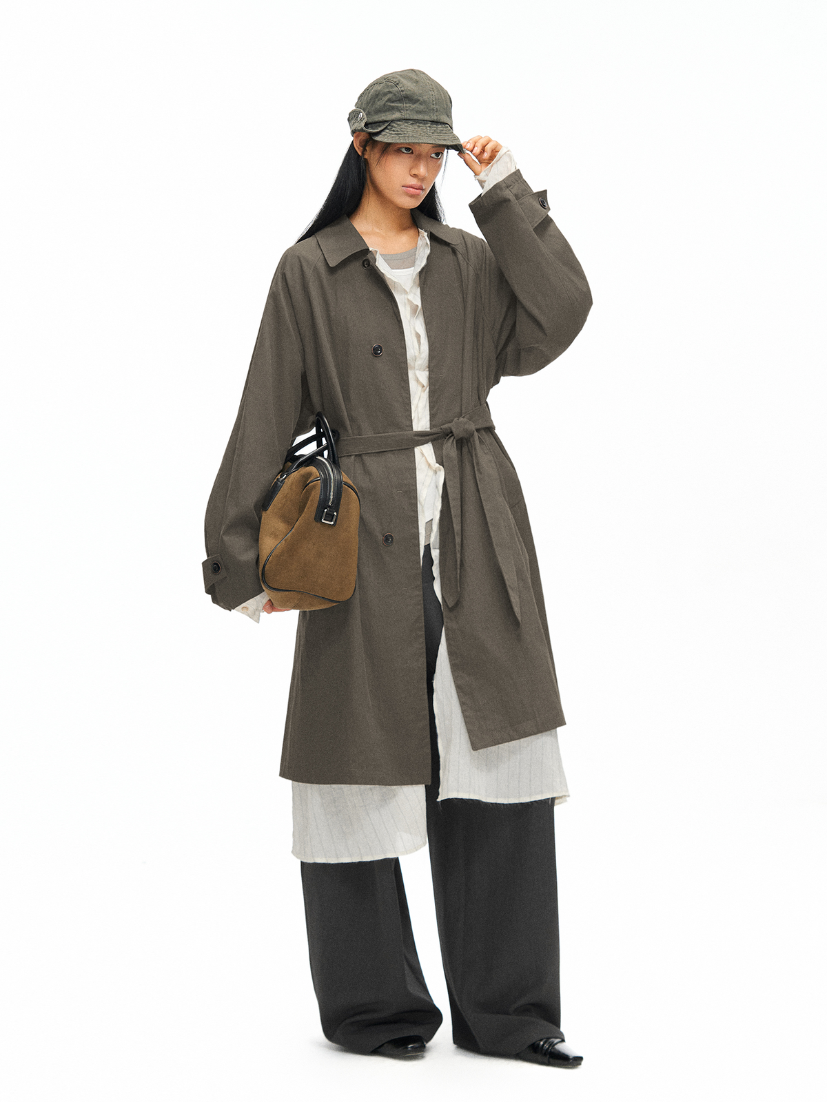 TGNS Retro Oversized Longline Trench Coat