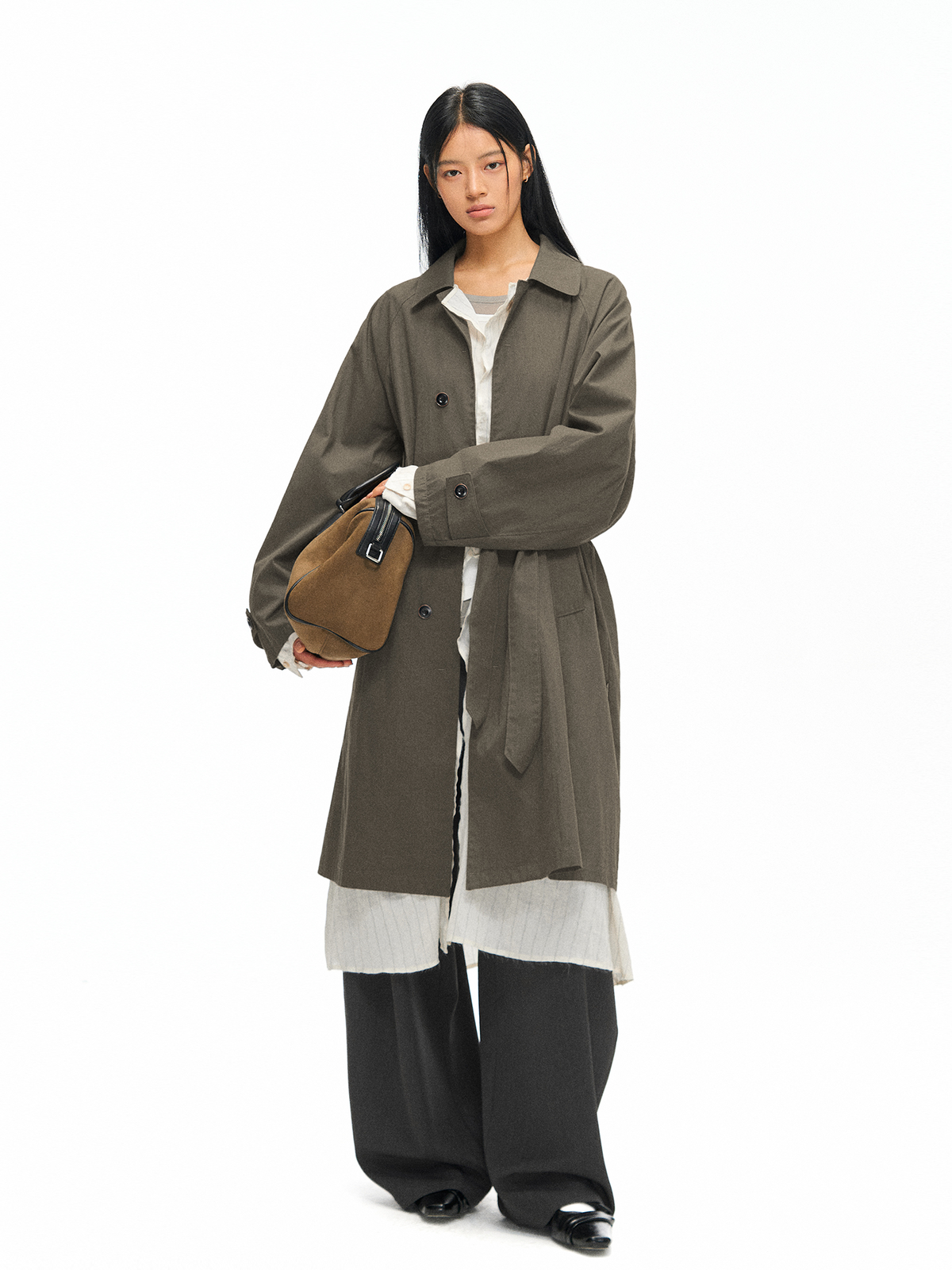 TGNS Retro Oversized Longline Trench Coat