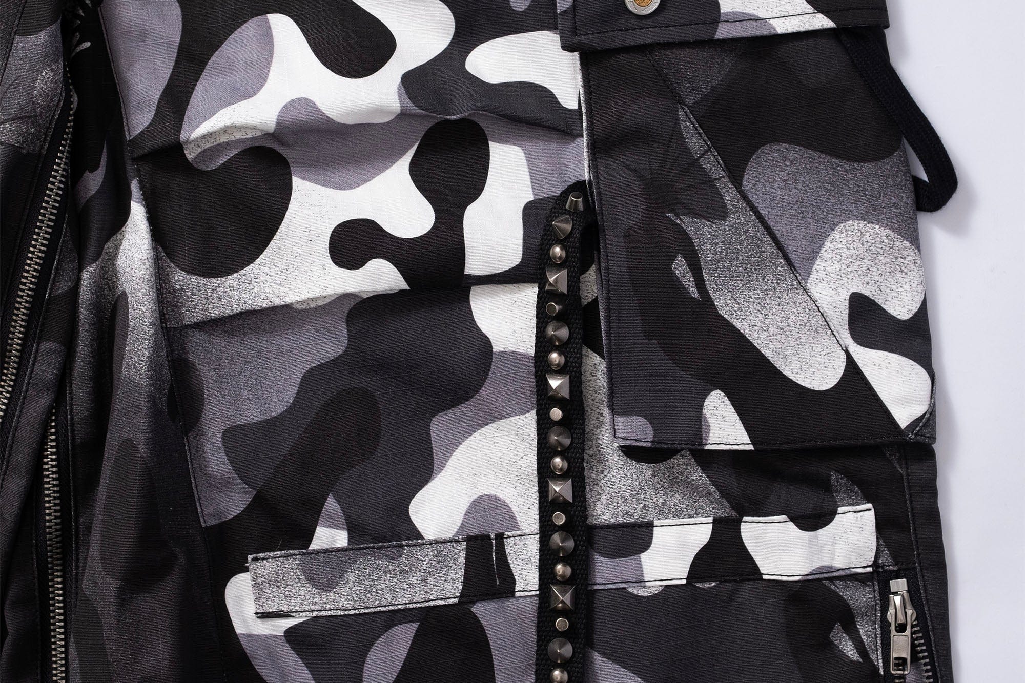 FVVO Distressed Rivet Strap Cargo Shorts Camo, premium urban and streetwear designers apparel on PROJECTISR.com, FVVO