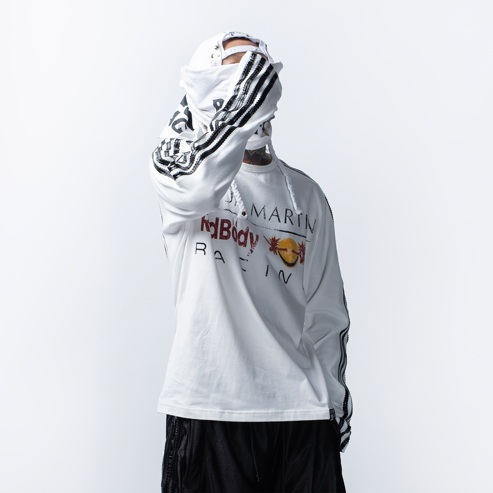 FVVO Parody Logo Slim-Fit Long Sleeve Tee, premium urban and streetwear designers apparel on PROJECTISR.com, FVVO