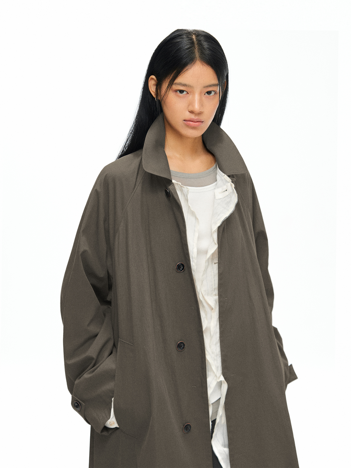 TGNS Retro Oversized Longline Trench Coat