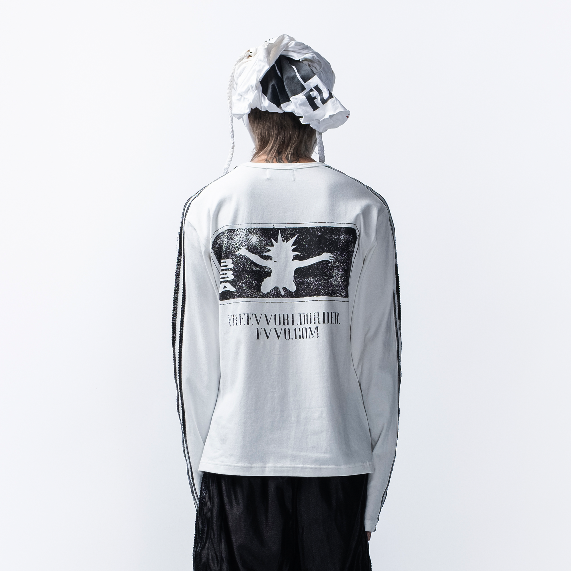 FVVO Parody Logo Slim-Fit Long Sleeve Tee, premium urban and streetwear designers apparel on PROJECTISR.com, FVVO