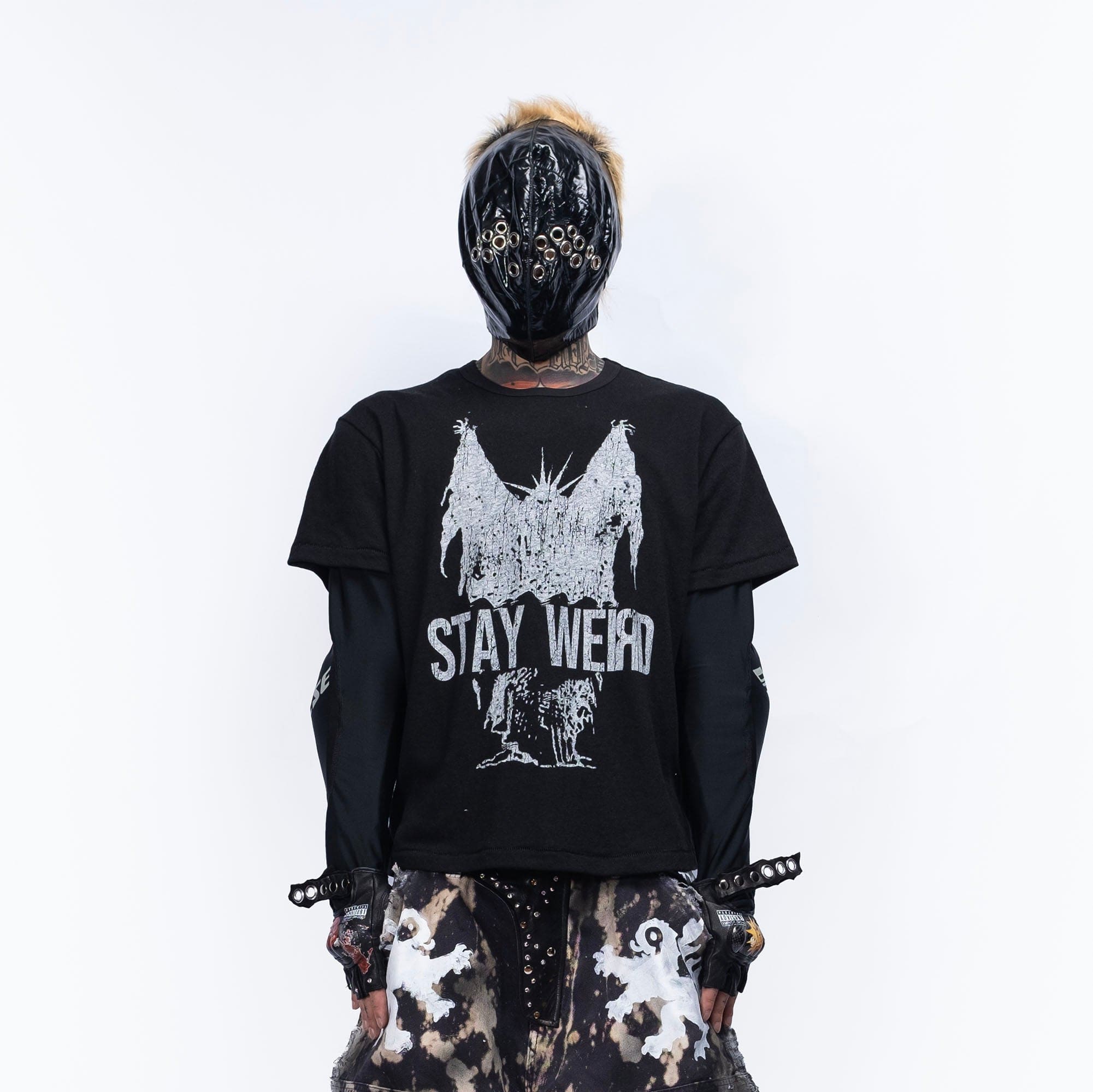 FVVO Stay Weird Graphic Punk T-Shirt, premium urban and streetwear designers apparel on PROJECTISR.com, FVVO