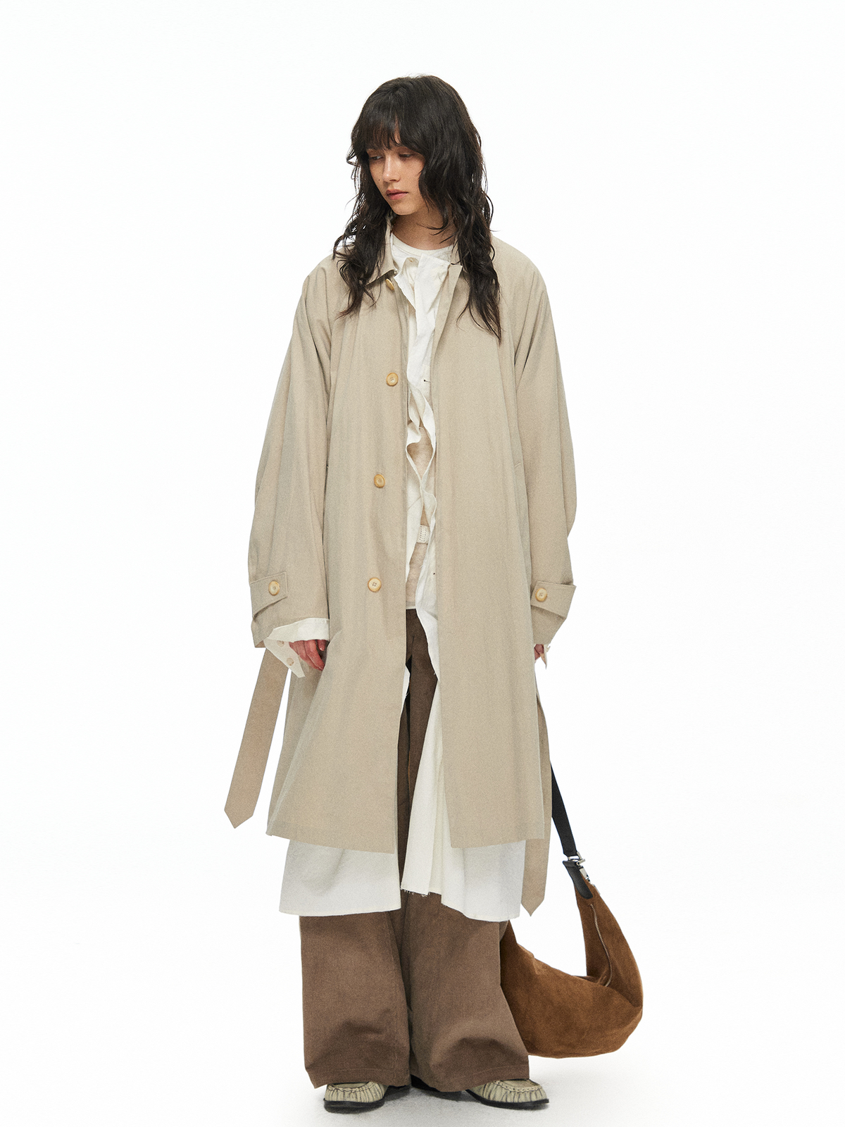 TGNS Retro Oversized Longline Trench Coat