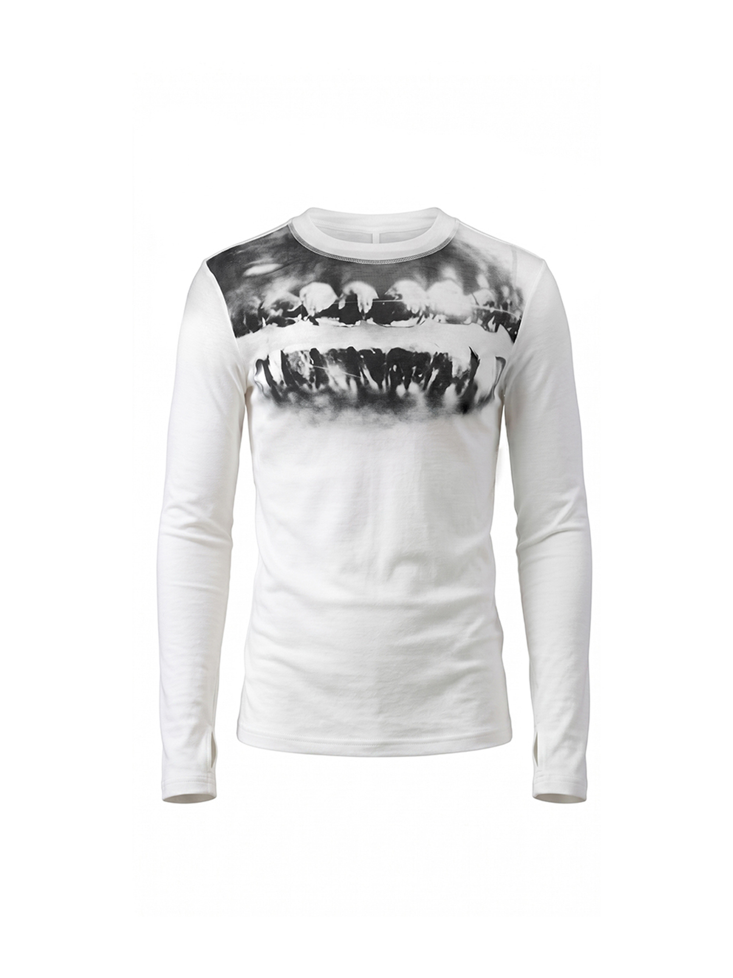 DND4DES Graphic Slim Wool-Blend Long-Sleeve Tee
