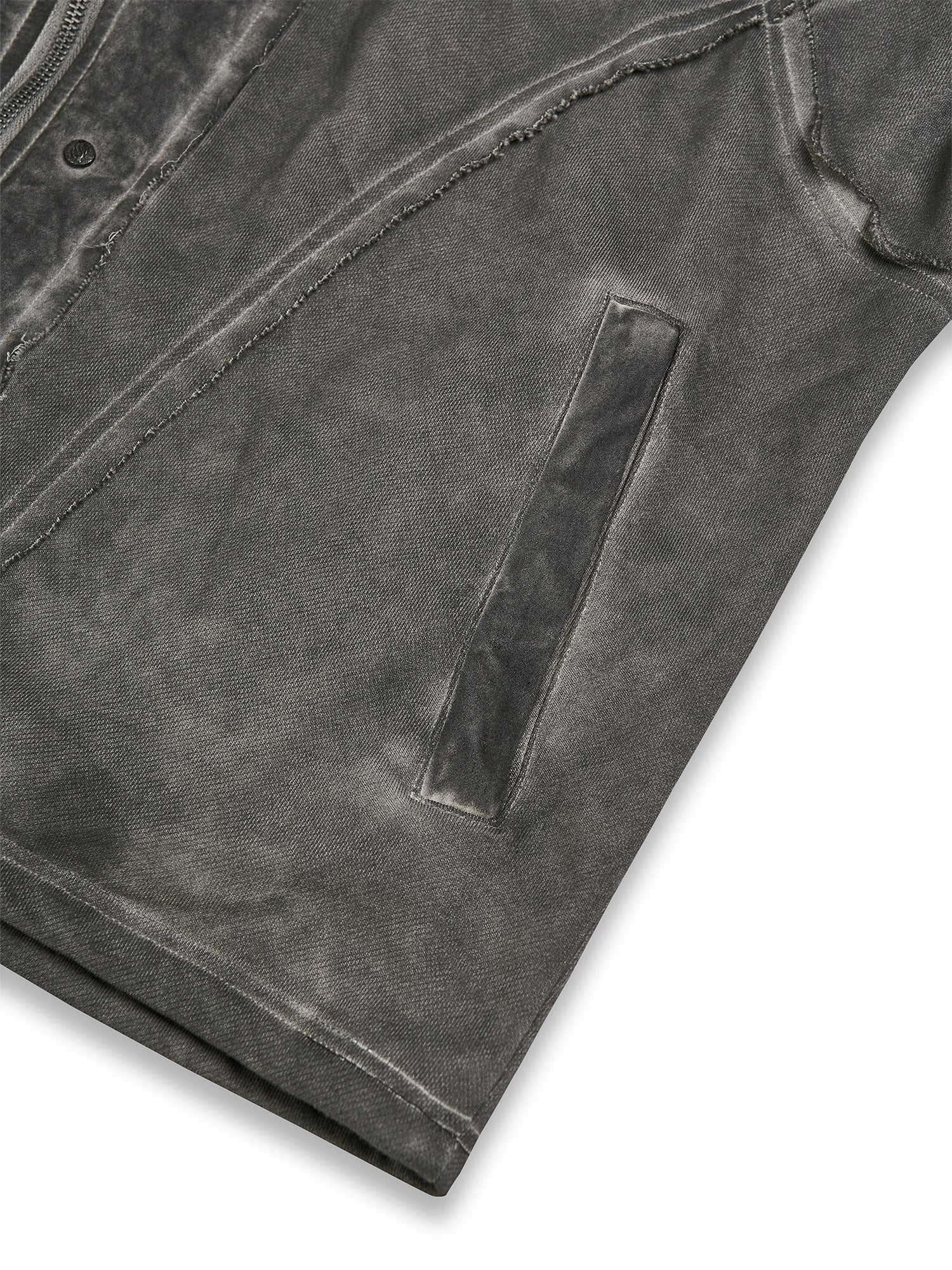 FLYERRER Distressed Drawstring Ruched Hooded Jacket, premium urban and streetwear designers apparel on PROJECTISR.com, FLYERRER