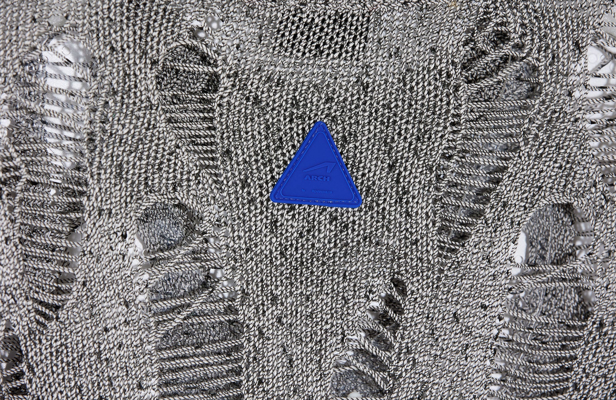 ROARINGWILD A ARCH Distressed Hollowed-Knit Sweater